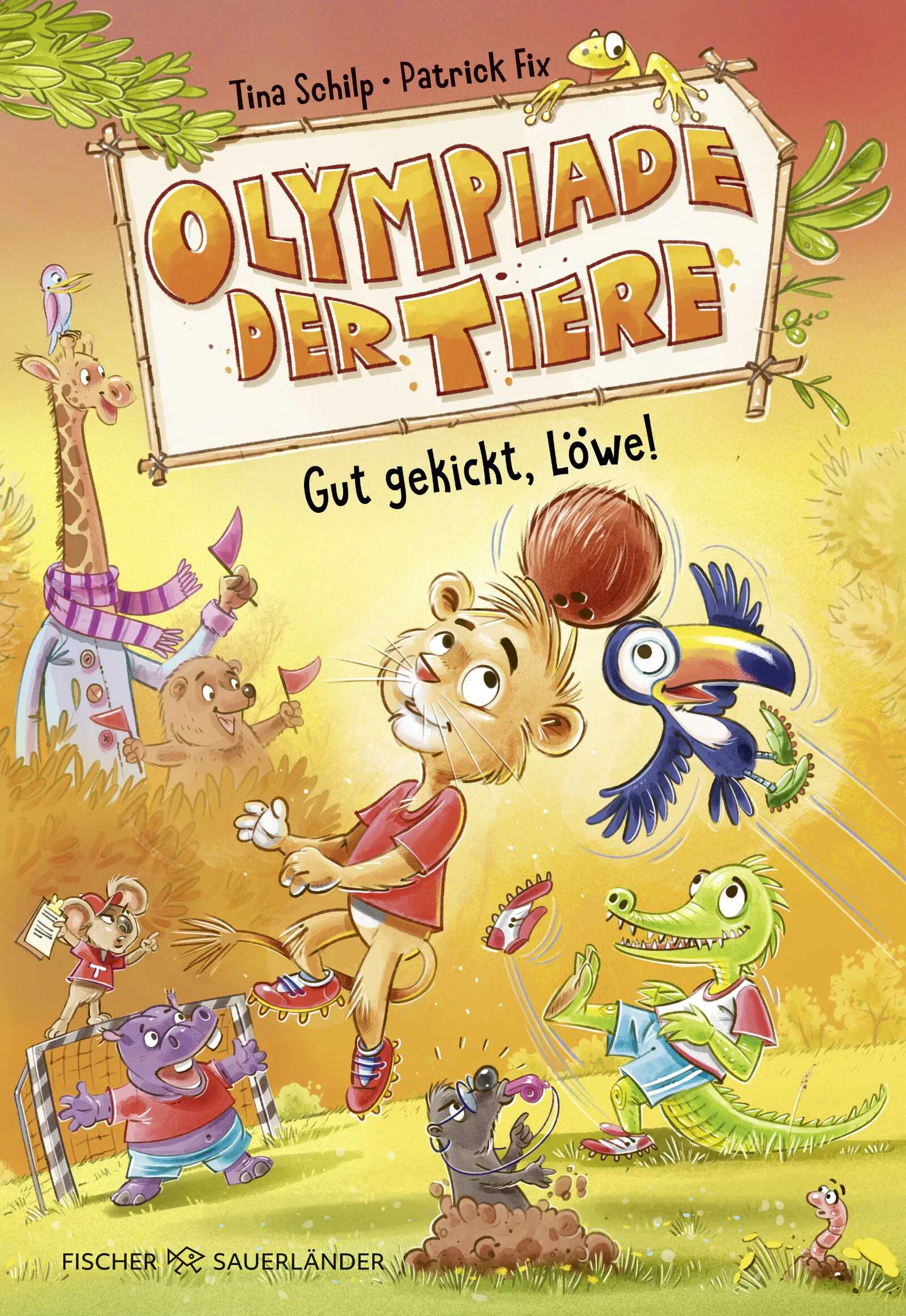 Tierischer Lesespaß: witziges Kinderbuch zum Vorlesen und Selberlesen für Kinder ab 5 JahrenLöwe Lenni kribbelt schon wieder ganz doll das Fell: Er und seine Freunde treten bei der Olympiade der Tiere im Fußballfinale an! Und ihre Gegner sind ausgerechnet die fiesen Tukane mit Topspieler Diego Amazonas. Zum Glück wird Lennis Team vom legendären Giovanni Koalatoni trainiert. Doch der verzweifelt an der chaotischen Mannschaft und schmeißt hin. Haben sie überhaupt noch eine Chance? Lennis Löwenschlauheit ist dringend gefragt …Ein tierisch humorvolles Kinderbuch über Mut, Freundschaft und Zusammenhalt − zum Vorlesen ab 5 Jahren, für geübte Leseanfänger*innen ab 7 Jahren. Liebenswerte, witzige Figuren und lustige Bilder von Patrick FixAlle Texte in großer Schrift: Perfekter Lesespaß für junge LeserZum Mitfiebern: Eine spannende Fußballgeschichte, die zum Weiterlesen motiviertEin tolles Geschenk für Kinder, die Tiere lieben Weitere Bände der Reihe:Olympiade der Tiere − Auf die Tatzen, fertig, losOlympiade der Tiere − Gut gekickt, Löwe!