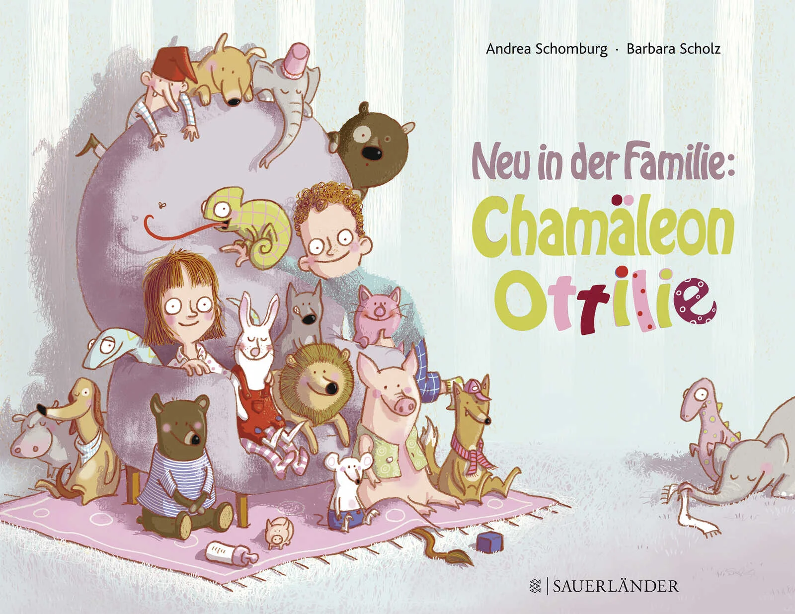 Eine hinreißende Bilderbuchgeschichte für alle, die Tiere lieben oder sich ein Haustier wünschen.Paul und Anna Sausebier hätten furchtbar gern ein Tier. Doch ihre Eltern sind dagegen. Was sie dabei alle nicht wissen: es versteckt sich längs bei ihnen ein Tier im Haus. Das Chamäleon Ottilie kann sich perfekt seiner Umgebung anpassen und wird daher erst bemerkt, als es plötzlich seine Farbe nicht mehr ändern kann. Es bleibt grünkariert. Schnell sucht Ottilie nach einem guten Versteck. Paul und Anna haben sie schnell gefunden und kümmern sich rührend um ihr Haustier. Sie besorgen leckere Fliegen aus der Zootierhandlung und kuscheln es in den Puppenwagen. Endlich haben sie ein Tier!Ein lustiger und gekonnt gereimter Text, liebevoll und mit viel Humor und Situationskomik illustriert. Ein Vorlesespaß für alle, die so furchtbar gern ein Haustier hätten oder schon längst eines haben.