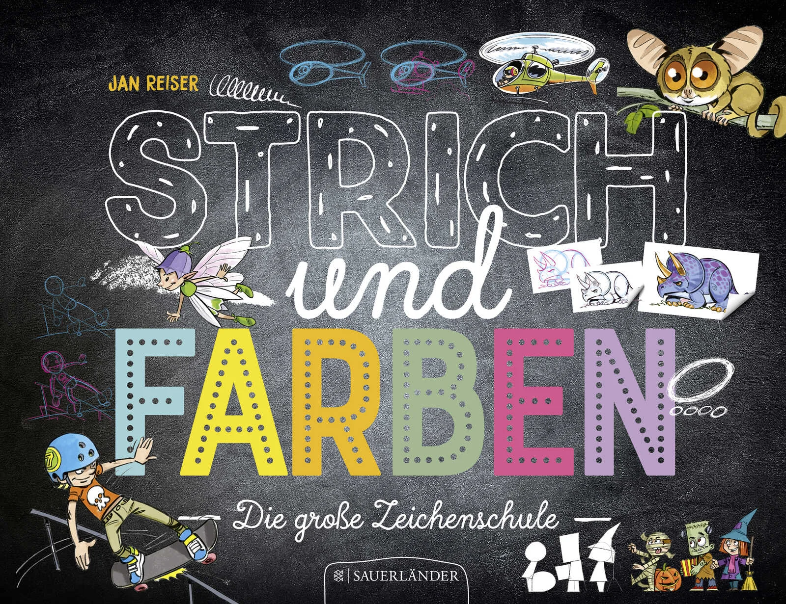 Zeichnen nach Strich und Farben! Jedes Kind kann ein Zeichenkünstler werden – vorausgesetzt, jemand erklärt ihm die richtige Technik. Und genau das macht dieses Buch: Wie hält man den Stift richtig? Wie erzeuge ich einen Schatten? Und wie schaffe ich es, dass mein Löwe nicht aussieht wie ein brüllender Käfer? In einfachen Worten und noch einfacher zu zeichnenden Schritt-für-Schritt-Erklärungen gibt der Illustrator Jan Reiser Antworten auf diese Fragen. Aus Dreiecken, Quadraten und Ovalen entstehen fast wie von Zauberhand Menschen, Tiere, Fahrzeuge und Gegenstände für Jungs und Mädchen. Das praktische Querformat bietet einen guten Überblick und bleibt außerdem hervorragend offen liegen – perfekt zum Nachzeichnen.
