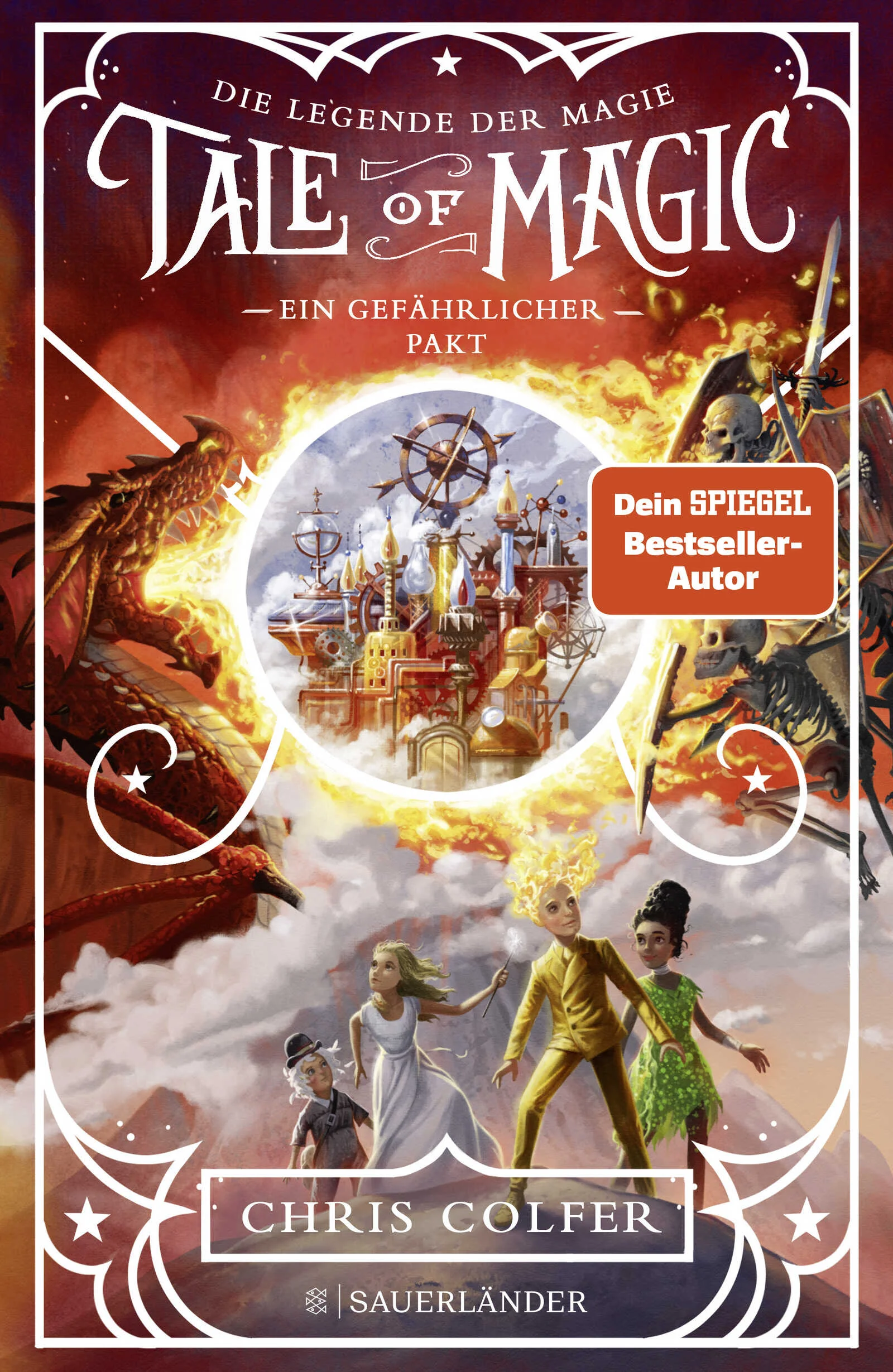 Ein Pakt mit dem Tod!Fast ein Jahr ist es her, dass Brystal Evergreen den gefährlichen Pakt mit dem Tod geschlossen hat, innerhalb von zwölf Monaten die Unsterbliche zu finden und mit einem Zauber zu vernichten. Aber Brystal hat noch immer keinen Hinweis darauf, wo sie die Unsterbliche überhaupt suchen muss – oder wer sich dahinter verbirgt. Als plötzlich eine weitere bösartige Macht aus den Tiefen der Erde aufsteigt, müssen die Feen und Hexen mit allen Königreichen zusammenarbeiten.  Doch Brystal ahnt nicht, dass die Bedrohung, die alles zugrunde richten will, aus Brystals engstem Umfeld stammen könnte ...Chris Colfers Serie voller geheimnisvoller Magie und schwindelerregender Abenteuer: Ebenso wie »Land of Stories. Das magische Land« standen auch die Bände von »Tale of Magic. Die Legende der Magie« wochenlang auf der New York-Times Bestsellerliste. Alle Bände der Serie »Tale of Magic. Die Legende der Magie«:Band 1: Eine geheime Akademie Band 2: Eine dunkle VerschwörungBand 3: Ein gefährlicher PaktPresse zu Band 1:»Ein durch und durch erfüllendes Abenteuer, auch für Colfer-Neulinge.« Publisher’s Weekly»Eingebettet in Magie und Märchen bietet Colfer den Lesern viele Denkanstöße über Identität und Akzeptanz. Mitreißend!« Booklist