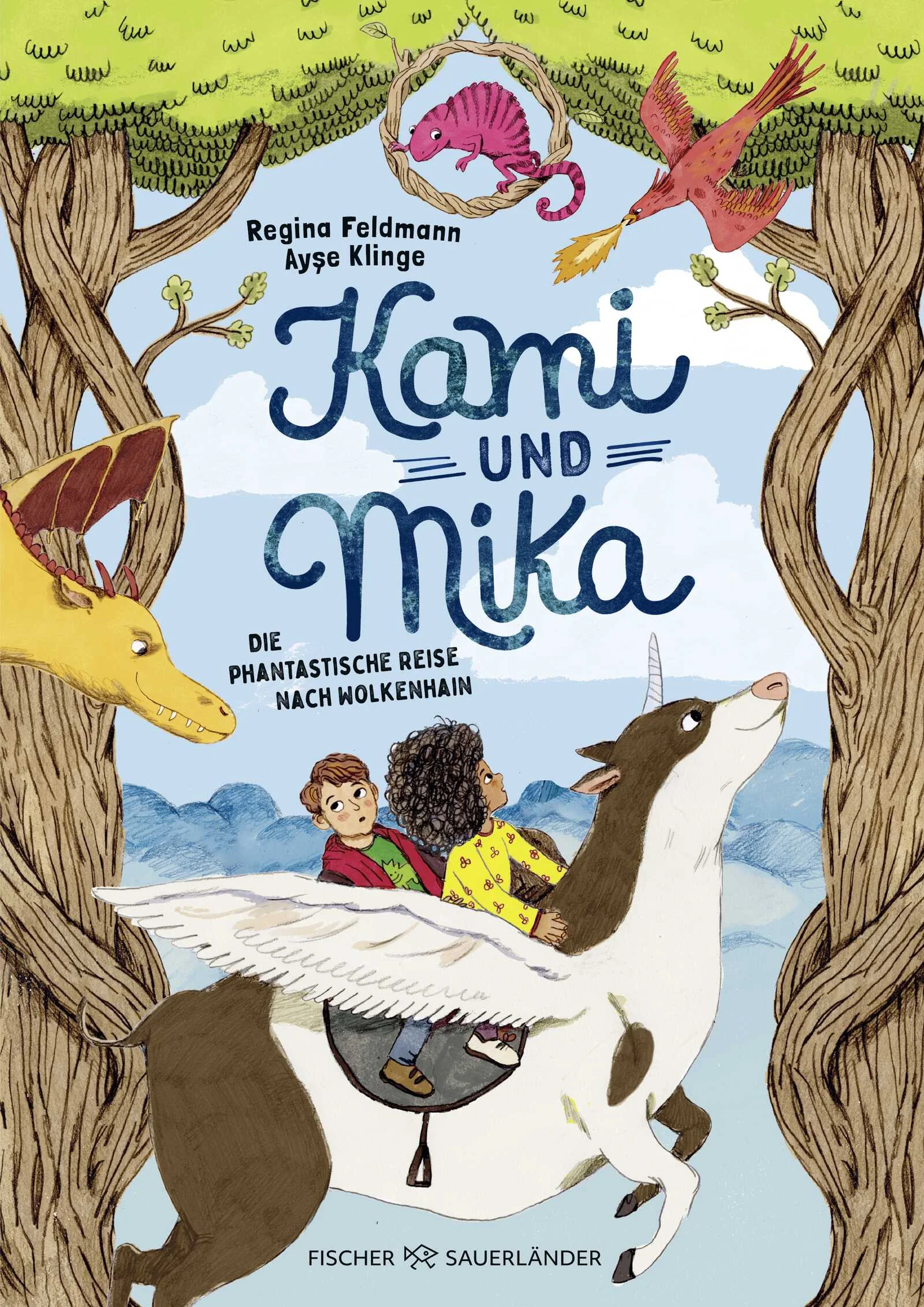 Bäh! Ein fleischiger rosa Teppich entrollt sich eines Tages durch das Fenster mitten in Kamis und Mikas Zimmer und katapultiert die Zwillinge hinauf in ein magisches Land in den Wolken. Der Teppich entpuppt sich als die Zunge des Chamäleons Konrad – dem Wächter von Wolkenhain. Hier oben dürfen alle so sein, wie sie sind, und niemand muss sich verstellen. Allen voran Konrad, der knallpink ist und seine Farbe nicht der Umgebung anpasst. Doch plötzlich wird der Wächter immer blasser und schwächer. Können Kami und Mika das Chamäleon retten?Zum Vorlesen und Selberlesen von 5 bis 10 Jahren.Band 2 erscheint am 13. März 2024.