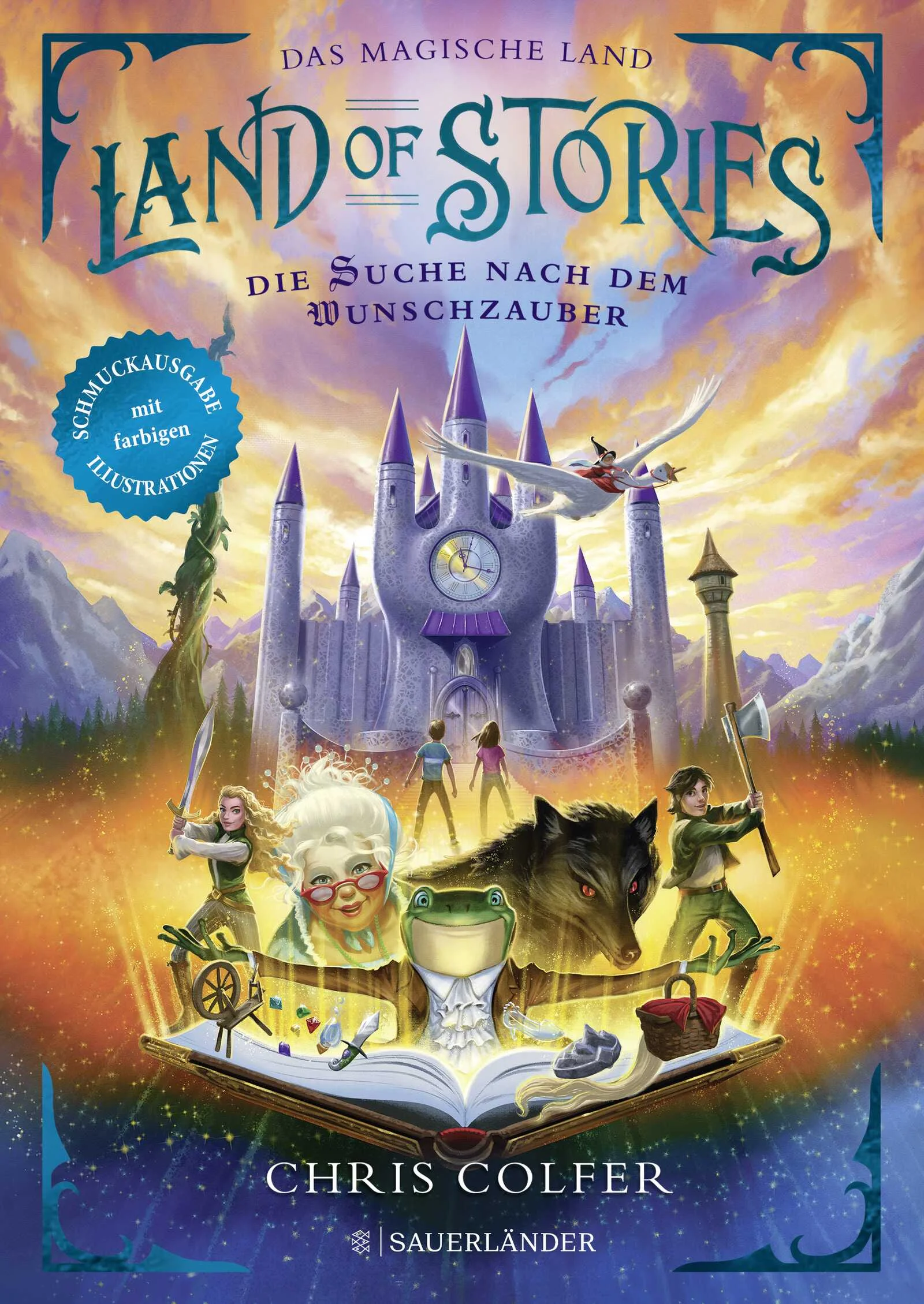 Das perfekte Geschenk für alle Märchen-Fans: Der farbig illustrierte Band 1 der Bestseller-Serie »Land of Stories« von Filmstar Chris Colfer!Als sich Filmstar Chris Colfer die phantastische Abenteuerserie »Land of Stories« ausdachte, konnte niemand erahnen, dass sie eine derartige Erfolgsgeschichte schreiben würde: Alle Bände standen wochenlang auf der »New York Times«-Bestsellerliste, Kinder auf der ganzen Welt verschlingen Chris Colfers Bücher, und sechs Bände und über 250.000 verkaufte Exemplare später lässt die Begeisterung von Klein und Groß nicht nach!Erstmals erscheint nun eine exklusive Schmuckausgabe des Bestsellers, ein wahres Prachtstück zum Habenwollen und Verschenken. Mit vielen farbigen Illustrationen von Brandon Dorman und einen persönlichen Brief von Autor und Filmstar Chris Colfer. Für alle Leser*innen ab 10 Jahren, die nicht genug von phantastischen Märchen-Abenteuern bekommen können!Serie bei Antolin gelistet Außerdem von Chris Colfer bei FISCHER Sauerländer erschienen:Land of Stories. Das magische Land:Band 1: Die Suche nach dem WunschzauberBand 2: Die Rückkehr der ZauberinBand 3: Eine düstere Warnung Band 4: Ein Königreich in Gefahr Band 5: Die Macht der Geschichten Band 6: Der Kampf der WeltenLand of Stories. Das magische Land: Eine Schatztruhe klassischer MärchenTale of Magic. Die Legende der Magie:Band 1: Eine geheime AkademieBand 2: Eine dunkle VerschwörungBand 3: Ein gefährlicher Pakt