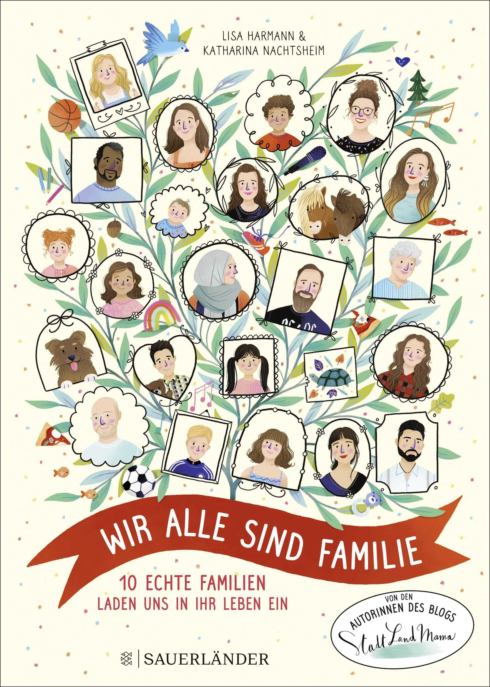 Ob Patchwork, Alleinerziehende, Adoptivgeschichte, Nestmodell, Regenbogenfamilie: So unterschiedlich, normal und besonders kann Familie sein. In 10 Geschichten erzählen die Autorinnen des »Stadt Land Mama«-Blogs aus dem Alltag ganz verschiedener echter Familien. Sie öffnen die Türen zu Häusern, Wohnungen, Schränken und stellen uns 28 Kinder, 9 Papas, 9 Mamas, 1 Oma, 3 Hunde, 3 Katzen, 2 Kaninchen, 2 Zwergponys und eine Schildkröte vor. Berührend, lustig und informativ. Malchin ist mit seinen Eltern aus Syrien geflüchtet, Mia kann seit ihrer Geburt nicht ohne Hilfe laufen, Linnea wächst mit acht anderen Kindern auf und Luis und Paul haben zwei Mamas. So unterschiedlich diese Familien sind, so verbindet sie doch eins: Liebe. Ein Buch zum Vorlesen, selbst Lesen, Teilen, Schenken, Sprechen, Lachen, das zeigt, wie vielfältig Zusammenleben sein kann. Mit einfühlsamen Illustrationen und den Fotos der Familien.