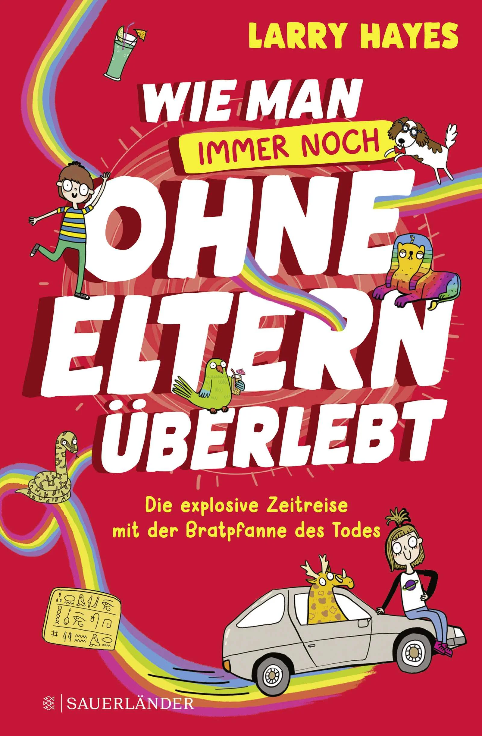 Hilfe! Unsere Eltern stecken in der Vergangenheit fest!Die 10-jährige Eliza und ihren genialen kleinen Bruder Johnnie erreicht wieder ein SOS: Ihre Eltern haben sich quasi in Luft aufgelöst, und nur Eliza und Johnnie können sie zurückbringen – doch dafür müssen sie eine Zeitreise ins alte Ägypten antreten! Gelingt es ihnen, sich aus den Eingeweiden einer Sphinx, vom Rand eines explosiven Vulkans und aus einer weiteren Verschwörung zum Weltuntergang zu retten? Und – nicht ganz unwichtig in dem Zusammenhang – werden sie die Zeitreise überleben?Band 2 des explosiv-irrwitzigen Abenteuers mit vielen schrägen Illustrationen und Comicelementen von Katie Abey.Alle Bände der Serie »Wie man ohne Eltern überlebt«:»Die galaktische Reise auf dem Piratenschiffsofa« (Band 1)»Die explosive Zeitreise mit der Bratpfanne des Todes« (Band 2)Band 3 in Vorbereitung.