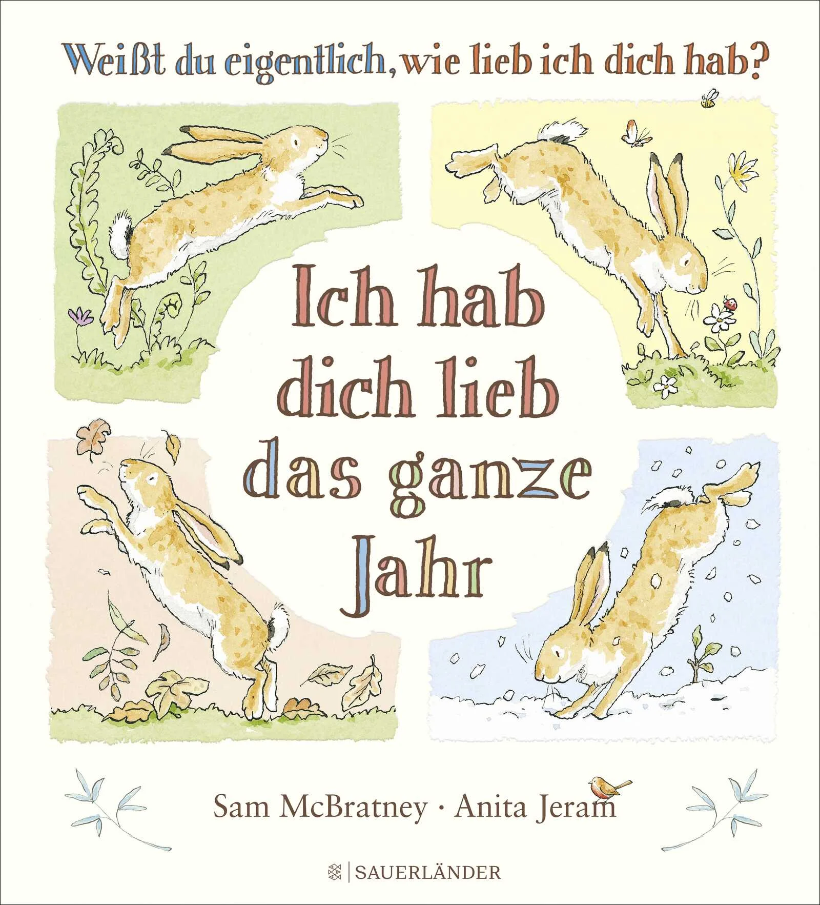 Weißt du eigentlich, wie lieb ich dich hab? Gemeinsam durch das ganze JahrDer kleine und der große Hase haben sich das ganze Jahr lieb. Ob im Frühling, wenn der kleine Hase staunend beobachtet, wie alles wächst, oder im Sommer, wenn die bunten Blumenwiesen zum Spielen einladen. Zusammen mit dem großen Hasen läuft der kleine Hase mit den fliegenden Herbstblättern um die Wette. Und auch im Winter, wenn die Schneeflocken fallen, haben die beiden jede Menge Spaß.Ein Vorlesebuch für die ganze Familie.