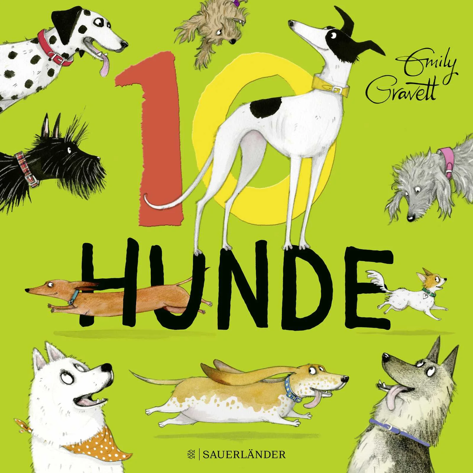 Freude am Spiel mit Zahlen und Mengen10 Hunde haben Hunger. Es gibt zehn Würstchen. Bekommt ein Hund alle Würstchen? Oder zwei Hunde jeweils fünf? Oder fünf Hunde jeder zwei? Und wenn sechs Hunde mit den Würstchen spielen? Wieviele Hunde schauen dann dabei zu? Gehen die anderen leer aus, wenn acht Hunde sich zehn Würstchen teilen? Wie teilt man gerecht? Diese bunte Hundeschar spielt alle Möglichkeiten durch und kommt am Schluss doch zu einem ganz einfachen Rechenergebnis. Jeder bekommt eins.Diese verblüffend vielschichtige, witzige und großartig illustrierte Bilderbuchgeschichte beflügelt die Freude am Zählen und Teilen und ermutigt ganz spielerisch und stressfrei zu den ersten Rechenoperationen in der Welt der Mathematik. Die brillant inszenierten unterschiedlichen Hunde und deren humorvolle Interaktion, bringen nicht nur den Freunden von Vierbeinern unendlichen Zählspaß.