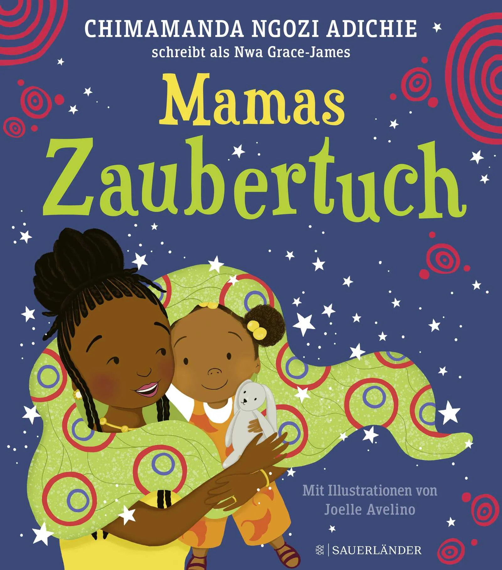 Adichie, eine der großen Stimmen der Weltliteratur, schreibt ein Bilderbuch für ihre Tochter. Mama trägt ein Seidentuch um ihre Haare. Chino liebt es. Das Tuch ist so weich und so zart wie Mamas Liebe.  Es hat ein Muster aus bunten Farben und Kreisen. Und es ist genau richtig für das phantasievolle Spiel zusammen mit ihrem Lieblingskuscheltier. Die Kreise darauf sehen aus wie Omas Brille oder die Runden, die Chino zusammen mit ihrem Opa im Garten spaziert. Das Zaubertuch kann alles und begleitet sie und ihre Familie durch den Tag. Am Abend kommt Mama wieder - und sie bekommt das Tuch zurück.Es ist dieser eine magische Moment, den die Autorin Ngozi Chimamanda Adichie mit dieser Geschichte einfangen wollte. Der Moment, in dem das Tuch ihre Tochter verzauberte und sie ihre ersten Worte formte. Eine liebevolle Familiengeschichte von kindlicher Phantasie und Geborgenheit. Für Vielfalt im Kinderzimmer.