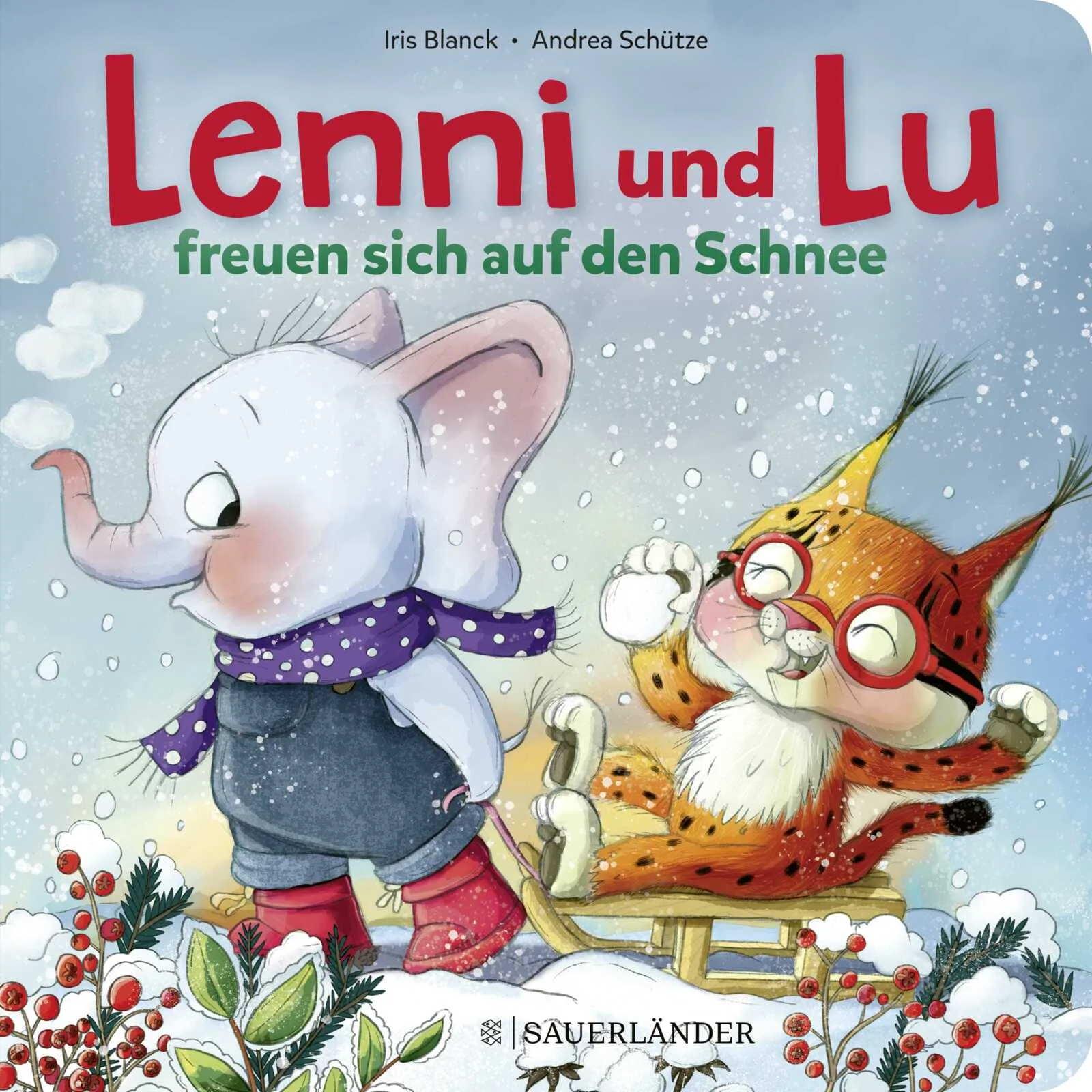 Echte Freunde spielen immer gemeinsam - am liebsten im Schnee!Endlich hat's geschneit! Lenni und Lu freuen sich über den ersten Schnee. Nur beide ganz unterschiedlich: Während Lenni, der kleine Elefant ganz vorsichtig Spuren auf der glitzernde Schneedecke hinterlässt, tobt Lu, das Luchsmädchen sofort durch den Garten. Doch auf einmal hört Lenni bei jedem Schritt ein Knacken … Was kann das sein? Eine wunderbare Wintergeschichte, in der die ungleichen Freunde einem schusseligen Eichhörnchen helfen. Für alle, die sich nach weißen Flocken sehnen.Wintergeschichte zum kuscheligen Vorlesen für die Kleinsten ab 2 JahrenElefant und Luchs zeigen als ungleiches Paar wie wichtig Freundschaft istIdeales Geschenk für die Winter- und Weihnachtszeit