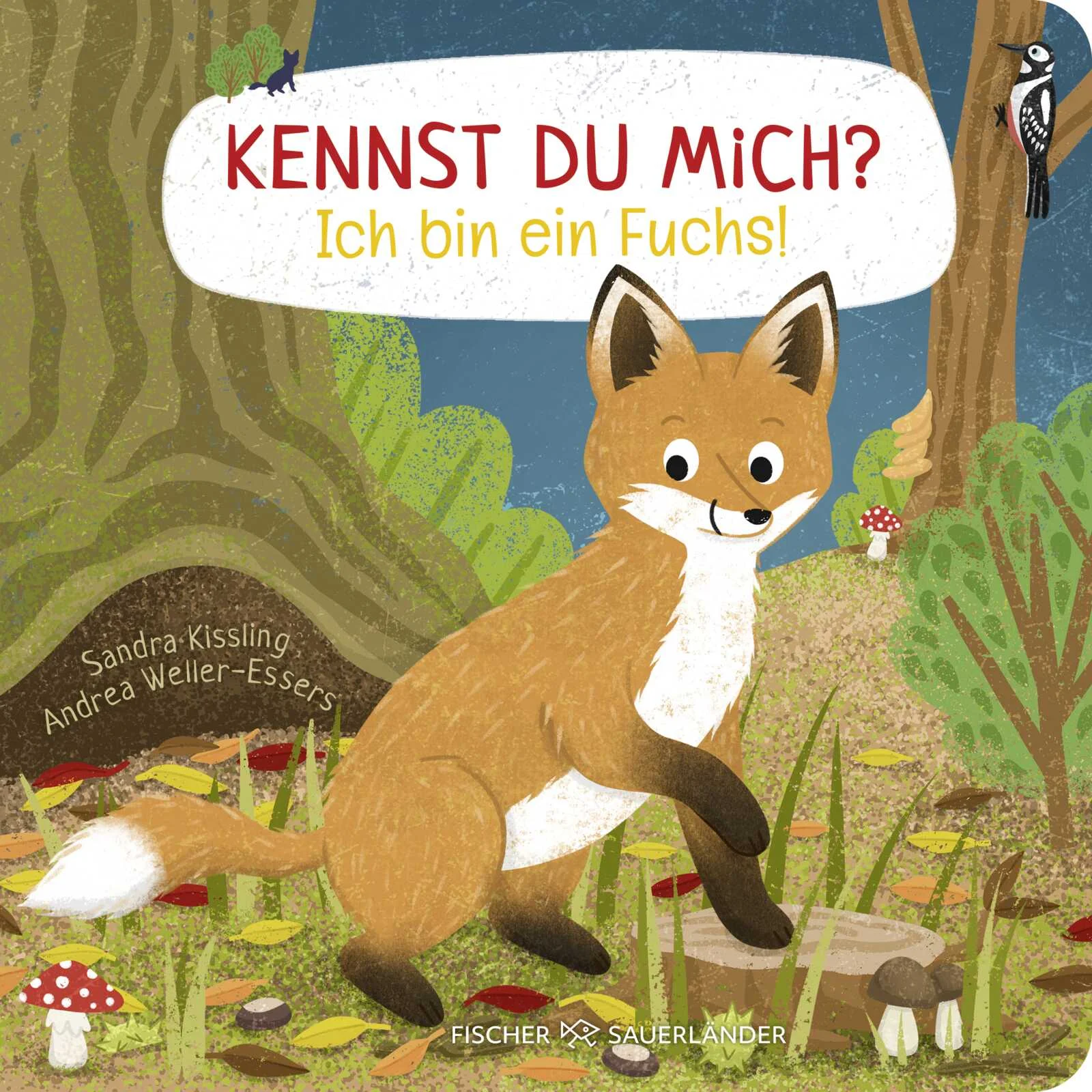 Ein Sach-Bilderbuch über Tiere für Kinder ab 2 Jahren – so niedlich war Sachwissen noch nie!Hallo, hast du mich schon entdeckt? Ich bin der kleine Fuchs und streife durch den Herbstwald. Als ich noch ganz klein war, habe ich am liebsten die Umgebung rund um unseren Bau erkundet. Mama und Papa haben dafür gesorgt, dass ich und meine Geschwister immer genug zu futtern hatten. Nun bin ich schon fast groß und suche mir einen Platz zum Überwintern. Komm, ich zeige dir, wo!Der kleine Fuchs nimmt Kinder mit in seine Welt, zeigt ihnen in diesem Pappbilderbuch den spannenden Tierkinder-Alltag und gibt Einblicke in das Leben in der Natur: Abenteuer bei der Nahrungssuche und das Aufwachsen mit den Fuchs-Geschwistern können so miterlebt werden. Gefühlvolle und altersgerechte Texte erklären Kleinkindern, wo die Tiere leben, wie sie groß werden, und was sie besonders gut können.  Emotionale Tiergeschichte zum Vorlesen für Kinder ab 2 JahrenErstes Sachwissen für die kleinsten Tier-FreundeLieblingstiere erzählen ihre Geschichte – ein tolles Geschenk mit Kuschelfaktor!