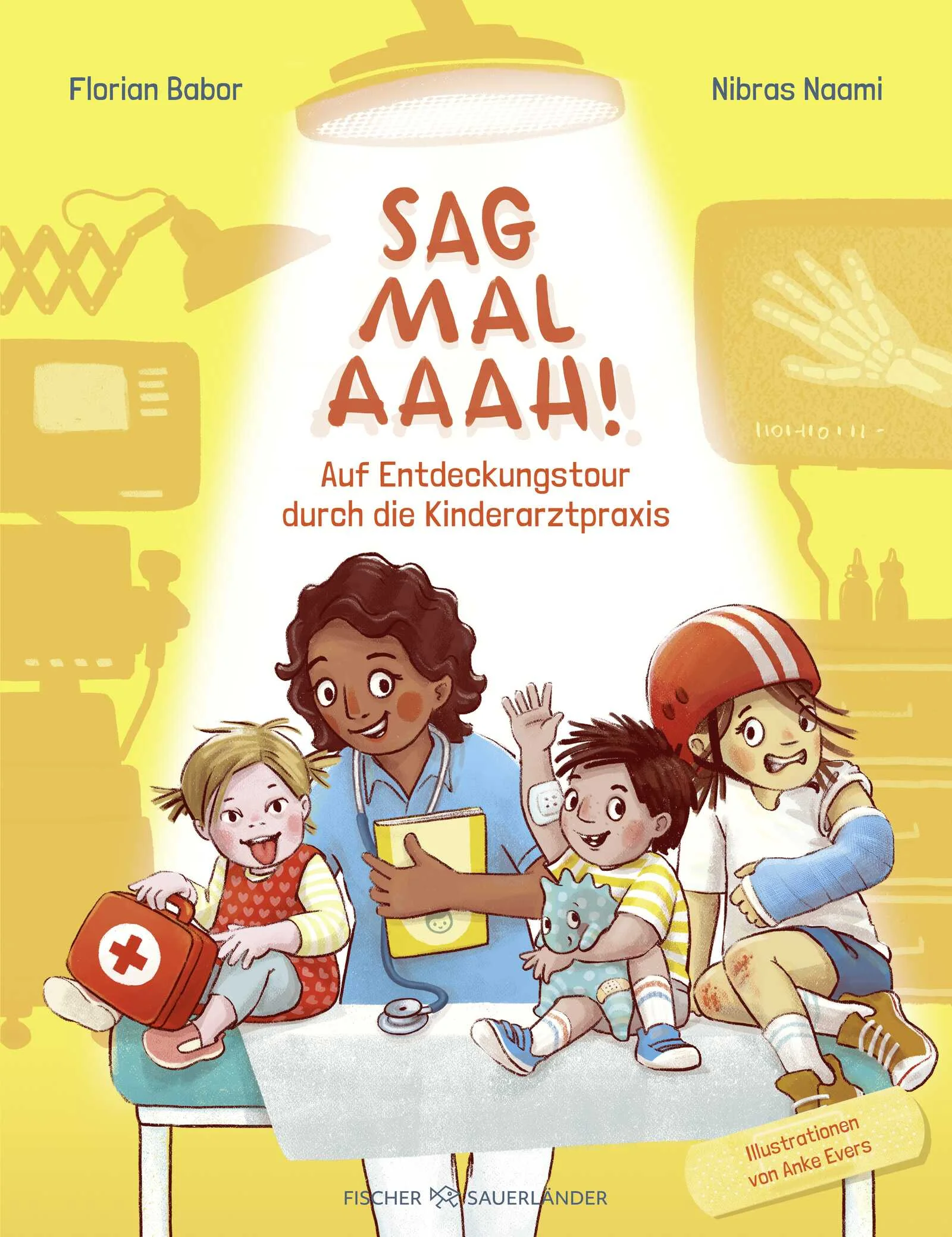 Sachbilderbuch von den Ärzten hinter dem beliebten Podcast Hand, Fuß, Mund zum oft schwierigen Thema Kinderarztbesuch. Hier erfahren Kinder ab 3 Jahren, was sie alles in der Kinderarztpraxis erwartet: Räume und Geräte werden erläutert, das Praxisteam vorgestellt und die verschiedenen Vorgänge im Körper verständlich erklärt. Die fröhlich-modernen Illustrationen machen mit den Vorgängen in der Kinderarztpraxis vertraut und Lust, selbst auf Entdeckungstour zu gehen − im Buch oder demnächst beim echten Kinderarztbesuch.Ein Sachbilderbuch, das Ängste nimmt, informiert und nicht nur kleinen Leserinnen und Lesern Spaß macht! Nimmt Angst vor dem Besuch in der KinderarztpraxisErklärt, was in der Arztpraxis passiert und informiert über moderne Standards (z.B. Betäubungspflaster für Kinder)Zusatznutzen für Eltern: mit umfassenden Informationen über die U-UntersuchungenEine tolle Message: Kinderarzt kann auch Spaß machen!