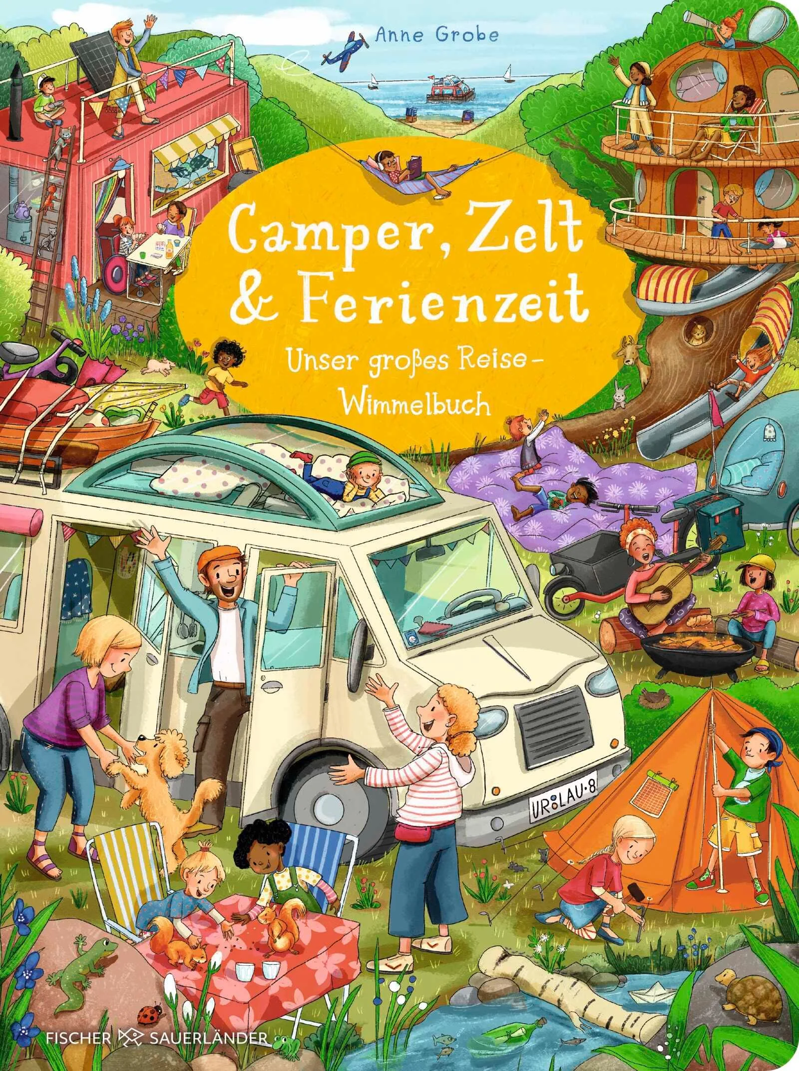 Ein Reise-Wimmelbuch zum Staunen und Lachen für Kinder ab 2 JahrenLos geht die Fahrt mit dem verrückten Camper! In lustigen Wimmelbildern und detailreichen Szenen lassen sich immer wieder neue Geschichten entdecken: Wie viele Dinge passen in ein Reisemobil? Wohin fährt das Einhorn-Badetier? Und was stellen die Waschbären auf dem Campingplatz an? Von Seite zu Seite schauen wir Familien und Freunden beim chaotischen Packen, beim Familienfest im Tinyhouse oder beim Übernachten im Baumkronen-Hotel zu. Und am Ende kommen alle endlich am Meer an! Und wer am Ende noch nicht genug unterwegs war, darf mit den Suchfragen von der letzten Doppelseite nochmal auf Reise durch die Wimmel-Bilder gehen!Ein Reise-Abenteuer für Zuhause und die ideale Vorbereitung auf die nächste ReiseGroße, lustige Wimmel-Bilder zum Stöbern, Entdecken und LachenGemeinsames Schauen: Ideales Ritual in Familien und Kitas