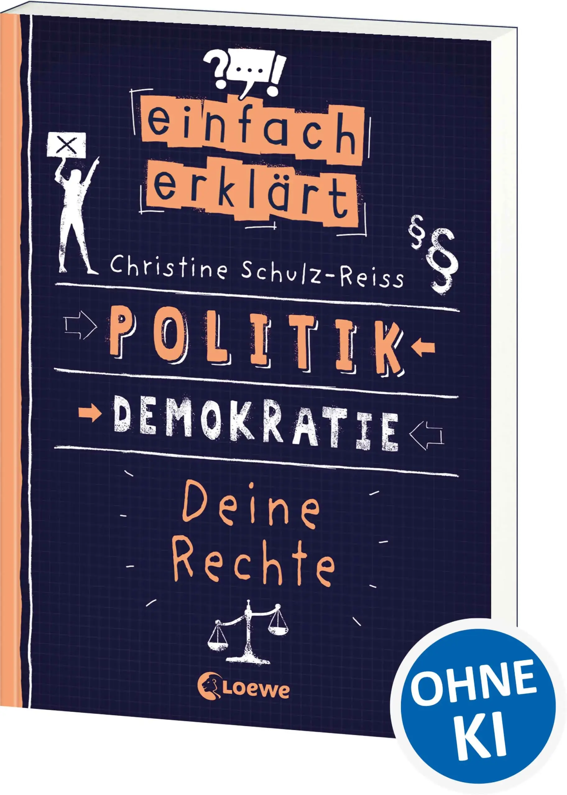 Loewe-Bücher: garantiert ohne KI Politik – Demokratie – Deine Rechte Wie funktioniert eigentlich eine Demokratie? Was machen Abgeordnete? Welche Rechte haben Kinder und Jugendliche? Was ist die „vierte Gewalt“? Wozu brauchen wir Gesetze? Und wie kann ich mich für die Gesellschaft einsetzen? Dieses Buch bietet einen umfassenden Einblick in die spannende Welt unserer Demokratie. In kurzen Kapiteln werden grundlegende Fragen zu politischen Abläufen und Kinderrechten beantwortet und komplexe Sachverhalte einfach erklärt. So klappt es mit dem Durchblick – garantiert! Dieses moderne Sachbuch erklärt Kindern und Jugendlichen ab 10 Jahren leicht verständlich komplexe Themen der Allgemeinbildung. Mit vielen Fotos und veranschaulichenden Infografiken erfahren die Lesenden alles über Politik und Demokratie, aber auch über die Rechte von Kindern und Jugendlichen. Endlich ein umfassendes Werk rund um diese wichtigen Themen – das ideale Nachschlagewerk! Mehr Infos findest du im lpb-Hessen-Podcast zu Einfach erklärt - Politik - Demokratie - Deine Rechte: https://hlz.hessen.de/themen/podcast/literatur-und-politik/