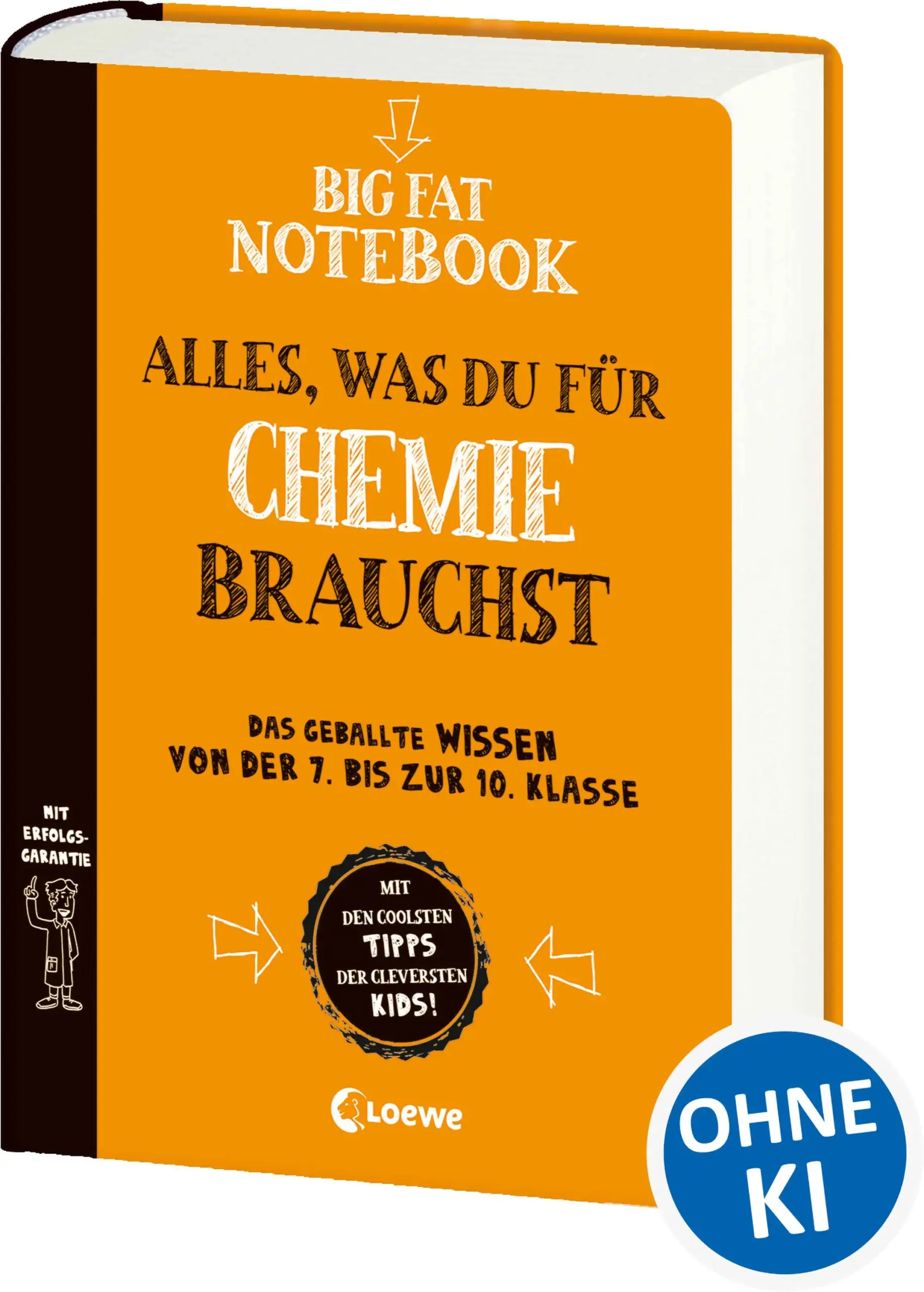 Loewe-Bücher: garantiert ohne KI Keine Lust auf Chemie? Damit ist jetzt Schluss. So bekommst Du den Schulstoff von der 7. bis zur 10. Klasse in den Griff! Mit Definitionen, Lerntipps, Übungsseiten, Lösungen und Doodles Für bessere Noten! Erfahre alles über … Atome, Elemente, chemische Bindungen und Gemische das Periodensystem das Mol chemische Reaktionen und Berechnungen Gasgesetze Lösungen Säuren, Basen und die pH-Skala Titrationen chemisches Gleichgewicht und das Prinzip von Le Châtelier und vieles mehr. Dieses umfassende Nachschlagewerk und Übungsbuch für die 7. bis zur 10. Klasse bietet sich ideal an zur Vertiefung, Auffrischung und Vorbereitung auf Tests sowie Klausuren. Die moderne Scribble-Optik mit Cartoons und witzigen Kommentaren sorgen dafür, dass der Spaß beim Lernen nicht zu kurz kommt. Durch Lückentexte, Multiple-Choice-Tests oder Wissensquiz erfolgt eine Lernkontrolle, damit das Gelernte eingeprägt wird.