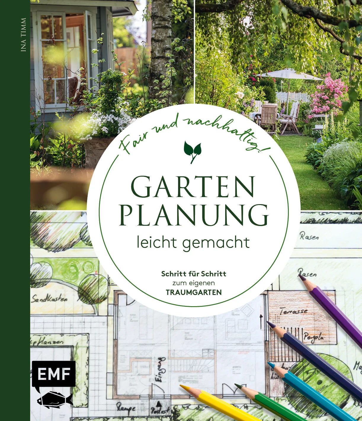 Selbermacher, Häuslebauer, Sparfüchse und Umweltfreunde aufgepasst: So gelingt ein rundum schön gestalteter Garten für die ganze Familie! Das Haus steht, jetzt geht es an die Gartenplanung. Welche Nutzungsmöglichkeiten sollte der Garten bereithalten? Wohin mit Terrasse, Kompost, Rückzugsbereich, Pflanzen und Co.? Dieses Buch ist der perfekte Begleiter auf dem Weg von der ersten Ideensammlung über die Konzeptentwicklung bis hin zum fertigen Entwurf.  Der Weg zum eigenen Gartenentwurf: Grundlagen ermitteln, Ideen sammeln, Konzept entwickeln – und schließlich einen kompletten Plan für die Umsetzung zeichnenMit Inspirationsfotos und Anregungen zur Gestaltung den eigenen Stil finden Fair und nachhaltig: So gelingt eine umweltfreundliche Gartengestaltung  Die erfahrene Landschaftsarchitektin Ina Timm zeigt, wie man mit den Höhen richtig umgeht, Materialien sinnvoll wählt, auf Sichtachsen achtet, Wege clever führt, Pflanzen geschickt einsetzt und vieles mehr. Hier steht Gartenplanung ganz im Fokus der Umweltfreundlichkeit: So werden explizit nachhaltige Materialien und trockenheitsresistente Pflanzen vorgestellt und Wissen rund um eine ökologisch wertvolle Gartengestaltung weitergegeben.