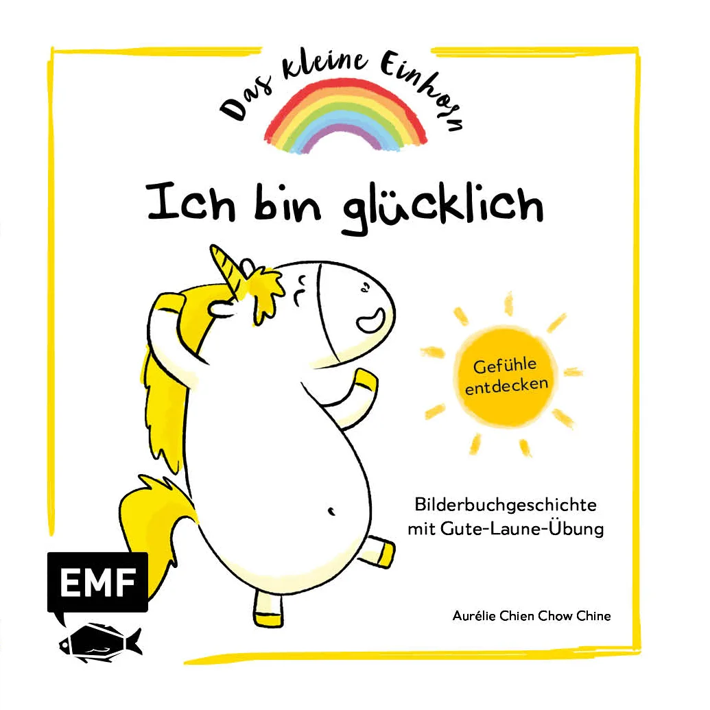 Das Kinderbuch zum Entdecken der eigenen Emotionen - so lernen Kinder ihre eigene Gefühlswelt kennen und verstehen Das kleine Einhorn ist ein Einhorn wie viele andere auch, aber nur fast. Denn seine regenbogenbunte Mähne verfärbt sich, je nachdem, wie es sich fühlt! Die französische Bestseller-Reihe rund um ein junges Einhorn, das seine Gefühle entdeckt, wurde von einer Entspannungstrainerin für Kinder entwickelt.liebevoll und lustig illustriertes Bilderbuchunterstützt Kinder ab vier Jahren dabei, ihre Gefühle wahrzunehmen und zu benennen praktische Atemübungen laden die Kinder beim Vorlesen dazu ein, die eigene Gefühlswelt zu erleben In diesem Band ist das kleine Einhorn glücklich. Die Schule ist aus und es hat alle Zeit der Welt zum Spielen. Aber leider geht es Mama und Papa nicht so gut … Vielleicht kann das kleine Fabelwesen sein Glück ja teilen?Kinder lieben Einhörner! Sie führen die Kleinen in eine magische Welt, in der Realität und Phantasie aufs Wundervollste miteinander verschmelzen. Wohl deshalb hat sich die französische Künstlerin und Kommunikationswissenschaftlerin Aurelie Chien Chow Chine dazu entscheiden, ein kleines Einhorn zum Star ihrer Bilderbücher zu machen. Je nachdem, ob das magische Fabelwesen fröhlich, traurig, wütend oder glücklich ist, nimmt seine Regenbogenmähne eine andere Farbe an. Und selbstverständlich hat es auch noch viele weitere Emotionen, die seine Mähne in den unterschiedlichsten Farben zum Leuchten bringt. Für kleine Kinder beim Vorlesen wunderbar einfach nachzuvollziehen. Das Vorlesebuch hilft Kindern besonders gut dabei, ihre eigenen Gefühle kennenzulernen und Emotionen mit anderen zu teilen. Eben einhorntastisch stark!