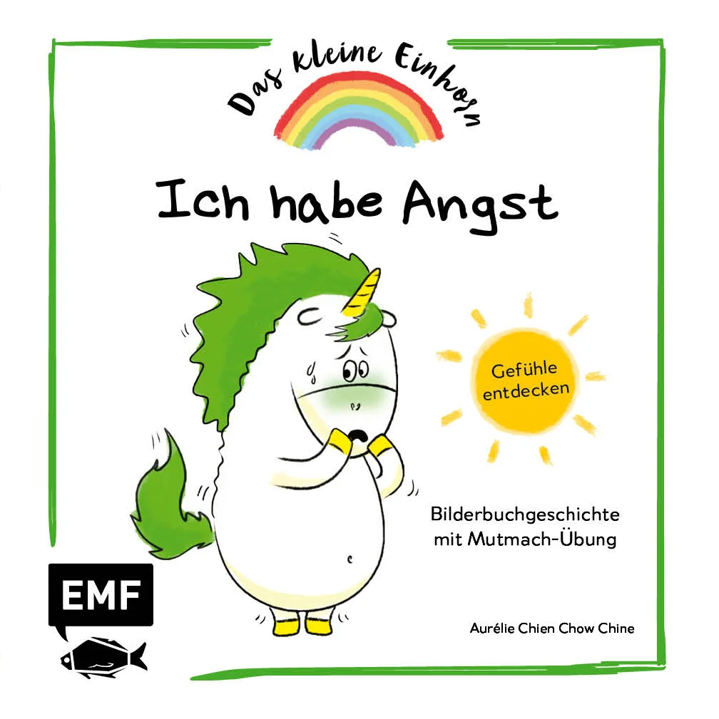 Das Kinderbuch zum Entdecken der eigenen Emotionen - so lernen Kinder ihre eigene Gefühlswelt kennen und verstehen Das kleine Einhorn ist ein Einhorn wie viele andere auch, aber nur fast. Denn seine regenbogenbunte Mähne verfärbt sich, je nachdem, wie es sich fühlt! Die französische Bestseller-Reihe rund um ein junges Einhorn, das seine Gefühle entdeckt, wurde von einer Entspannungstrainerin für Kinder entwickelt.liebevoll und lustig illustriertes Bilderbuchunterstützt Kinder ab vier Jahren dabei, ihre Gefühle wahrzunehmen und zu benennen praktische Atemübungen laden die Kinder beim Vorlesen dazu ein, die eigene Gefühlswelt zu erleben  In diesem Band hat das kleine Einhorn Angst. Wenn die Sonne scheint, ist alles in bester Ordnung, aber in der Dunkelheit verliert es all seinen Mut. Kann das kleine Einhorn ihn wieder finden?Kinder lieben Einhörner! Sie führen die Kleinen in eine magische Welt, in der Realität und Phantasie aufs Wundervollste miteinander verschmelzen. Wohl deshalb hat sich die französische Künstlerin und Kommunikationswissenschaftlerin Aurelie Chien Chow Chine dazu entscheiden, ein kleines Einhorn zum Star ihrer Bilderbücher zu machen. Je nachdem, ob das magische Fabelwesen fröhlich, traurig, wütend oder glücklich ist, nimmt seine Regenbogenmähne eine andere Farbe an. Und selbstverständlich hat es auch noch viele weitere Emotionen, die seine Mähne in den unterschiedlichsten Farben zum Leuchten bringt. Für kleine Kinder beim Vorlesen wunderbar einfach nachzuvollziehen. Das Vorlesebuch hilft Kindern besonders gut dabei, ihre eigenen Gefühle kennenzulernen und Emotionen mit anderen zu teilen. Eben einhorntastisch stark!