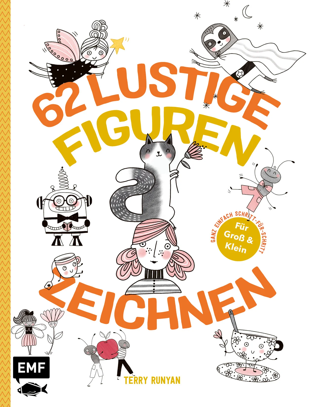 Modern, lustig und frech: Mit diesem Buch kann jeder witzige Figuren und Wesen zeichnen! Dabei gibt die beliebte Illustratorin Terry Runyan zahlreiche Tipps, Schritt-Anleitungen und jede Menge Inspiration.Witzige und fantasievolle Motive: Party-Monster, Büro-Affe, Nachteule, Dino-Dandy, Truteltaube, Flugschwein, Singfrosch und viele mehrZeichenspaß für die ganze Familie: mit Step-Anleitungen direkt ins Buch zeichnenZur Förderung der Fantasie: eigene Wesen erschaffen Zur Erweiterung der eigenen Kreativität und Zeichenfertigkeit geeignet: Perspektiven verändern, Details individualisieren, mit Ausdrücken spielen und eigene Charaktere erschaffen – an den Stift und los!