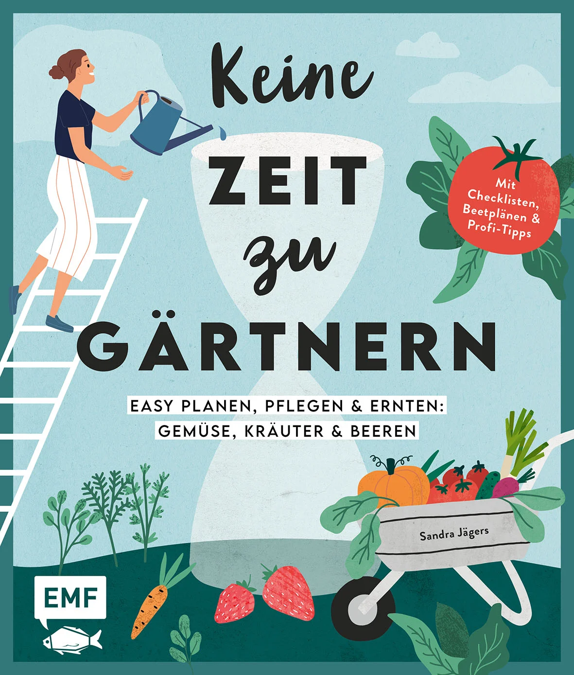 Keine Zeit zu buddeln, ackern und schuften? Trotzdem soll der Garten eine reiche Ernte bescheren? Dann ist dieses neue Gartenbuch genau das Richtige!„Keine Zeit zu gärtnern“ hilft dir dabei, den Zeit- und Arbeitsaufwand rund um deinen Garten so gering wie möglich zu halten! Hier findest du übersichtliche To Do-Listen, perfekt ausgearbeitete Beetpläne mit Obst, Gemüse und Kräutern für jeden Geschmack und kompakt aufbereitetes Gartenwissen.Mit wenig Aufwand zum prall gefüllten Erntekorb10 Beetpläne zum nachpflanzenAuf einen Blick: Aussaatkalender, Übersicht der monatlichen To-Dos und vieles mehrKompakt und übersichtlich aufbereitete Listen und Infos sparen schon bei der Planung Zeit – so bleibt im Terminkalender mehr Platz für das Wesentliche!Egal ob großer oder kleiner Garten oder nur ein Balkon – Der Anbau von Obst, Gemüse und Kräutern macht Arbeit. Mit ein paar Tipps und Tricks lässt sich diese aber verschwindend klein halten. Sandra Jägers begleitet dich mit gebündeltem Gartenwissen aus langjähriger Erfahrung durch dein Gartenjahr. Welche pflegeleichten Sorten gibt es? Wie beuge ich Krankheiten geschickt vor? Was mache ich, wenn ich keine Zeit habe ständig zu gießen? Mit ihrem Buch nimmt Sandra Jägers dir zudem viele Aufgaben ab und verschafft dir somit wertvolle Zeit, deinen Garten einfach mal zu genießen und dich ohne viel Aufwand an seinem üppigen Grün zu erfreuen. Ihre 10 vorgefertigten Beetpläne kannst du ohne eigene Planung direkt in deinem Garten umsetzen. Die vielfältigen Gemüse-, Obst- und Kräuterkombinationen sind bekannt wie der „Bunte Hund“, Lecker „Wie bei Oma“ und einfach „Beerenstark“! Anhand der übersichtlichen Tabellen siehst du auf einen Blick, welche Sorten gut zusammen gepflanzt werden können, welche Fruchtfolge sinnvoll ist und welche Mischkultur am besten funktioniert. Sandra Jägers bringt das Wesentliche rund um den Nutzgarten auf den Punkt und erspart dir damit viel Arbeit in deinem Garten.