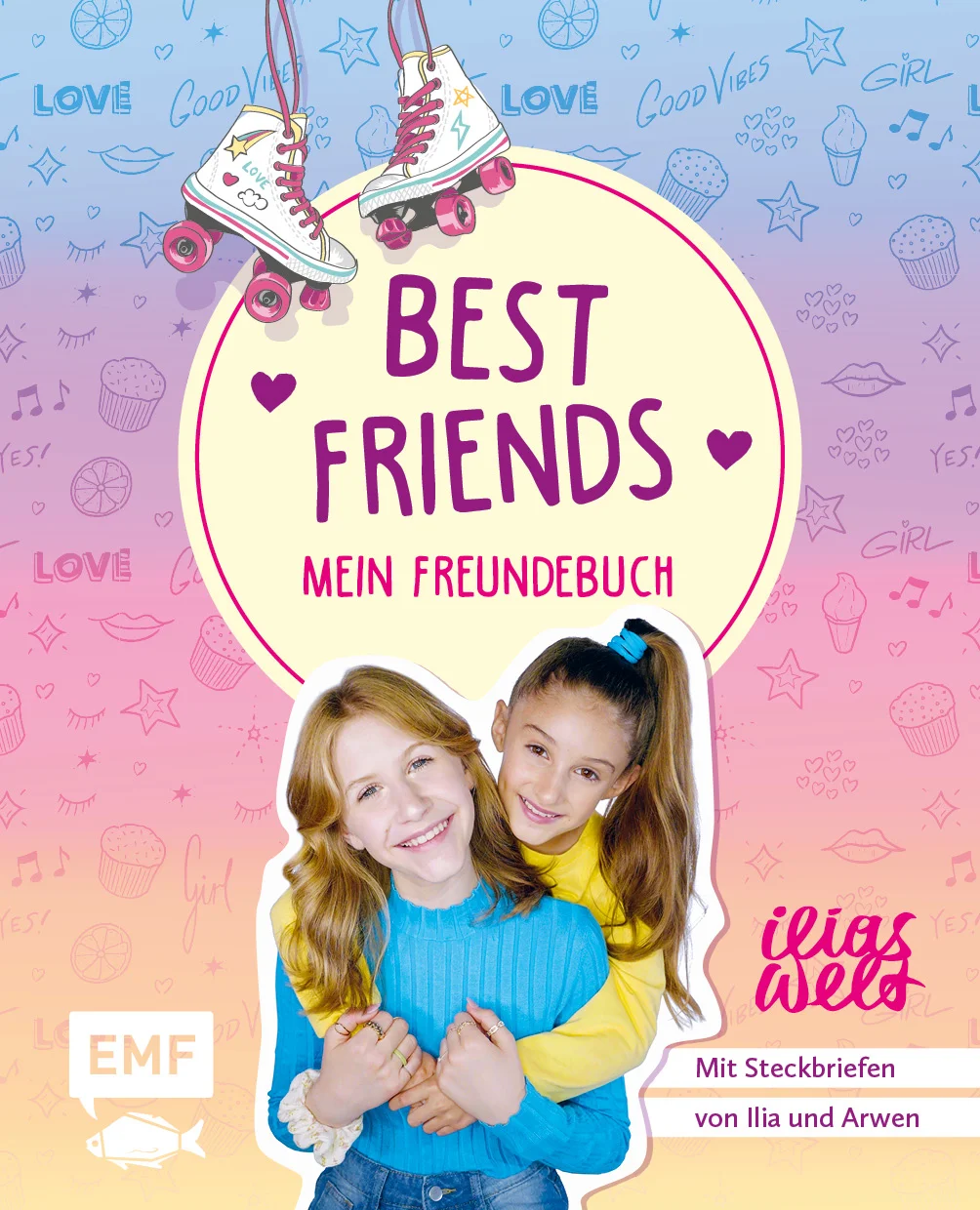 Das erste Freundebuch von Ilias Welt ist da!Ilia und ihre kleine Schwester Arwen nehmen ihre Fans auf dem erfolgreichen Youtube-Kanal Ilias Welt mit mehr als 340.000 Abonnenten mit in ihre kunterbunte Welt und erzählen aus ihrem Alltag. In den lustigen, aber manchmal auch ernsten Videos stehen Themen wie Sisterpower, Rollschuhe, Turnen, Beauty and Style, DIYs, Musik und Tanzen, Teeniekram, Tutorials und VSCO im Mittelpunkt. Best Friends – das neue Freundebuch von Ilia und Arwen ist ein Must-Have für alle Fans der erfolgreichen YouTuberinnen.Liebevoll gestaltete SteckbriefseitenViel Platz für Einträge und lustige FotosCoole Mitmachseiten, DIYs und Tipps für BFF-AktionenPersönliche Steckbriefe von Ilia und ArwenDas erste Freundebuch von Ilias Welt bietet viel Platz für persönliche Einträge und Fotos deiner Freundinnen. Außerdem gibt es einen Geburtstagskalender, coole Mittmachseiten, ein Freundschaftsketten-DIY und die besten Tipps der Mädels für tolle BFF-Aktionen. Wie gut kennst du Arwen und Ilia? In persönlichen Steckbriefen verraten die YouTuberinnen lustige Facts rund um Ilias Welt. Zudem kannst du dein Wissen im ultimativen Ilias Welt-Quiz testen.