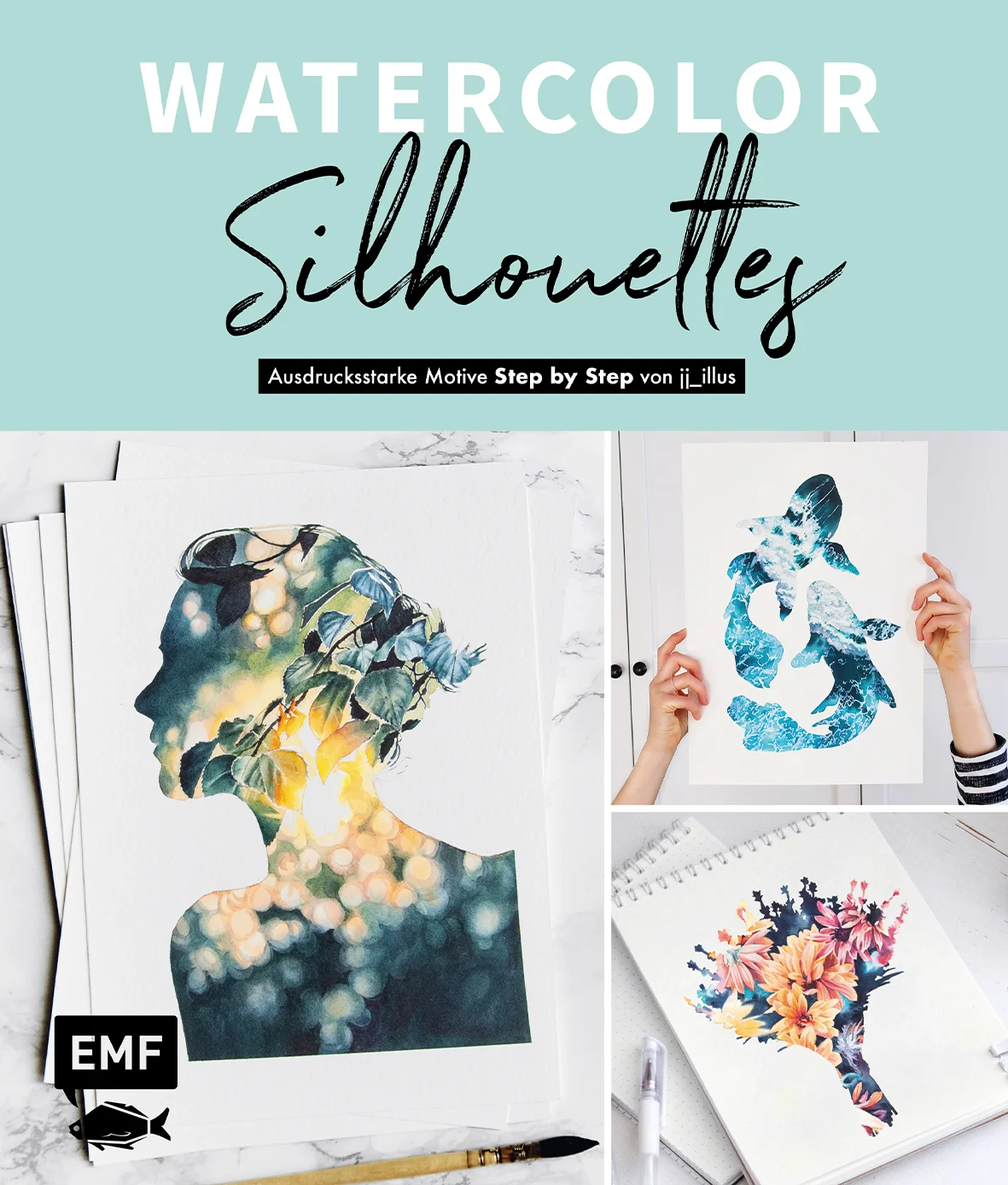 In diesem Buch wird die Aquarellmalerei auf eine neue Art in Szene gesetzt. Feine und akkurate Silhouetten von Tieren, Menschen, Pflanzen aber auch Gegenständlichem begrenzen den Bildraum. In dieser Fläche eröffnen sich nun ausdrucksstarke Malereien, die Bezug auf die Silhouetten nehmen. Wie das genau funktioniert und wie du das selbst malen kannst, zeigt dir die Autorin jj_illus, die auf Instagram schon viele Menschen für ihre Kunst begeistert. Du erfährst Wissenswertes über Materialien und unterschiedliche Aquarelltechniken, um mit diesem Wissen die späteren Motive Schritt für Schritt umzusetzen. Bist du ein Tierfreund, dann probiere dich gerne an einer der zauberhaften Tiersilhouetten, bist du gerne in der Natur, dann wirst du bestimmt gerne mit einer Natursilhouette beginnen. Habe Spaß am Malen und genieße das Zusammenspiel der Farben und Formen. Die Autorin jj_illus steht dir mit Tipps und Tricks zur Seite, sodass du mit deiner Aquarellmalerei zufrieden sein wirst. Also, greife zum Pinsel und los geht's! Waterolor in neuer Form: Silhouetten von Menschen, Tieren, Pflanzen und mehr eröffnen Blicke auf ausdrucksstarte AquarellmalereiAlle Grundlagen zu Material und TechnikMotive Schritt für Schritt erklärtTipps und Tricks der Autorin