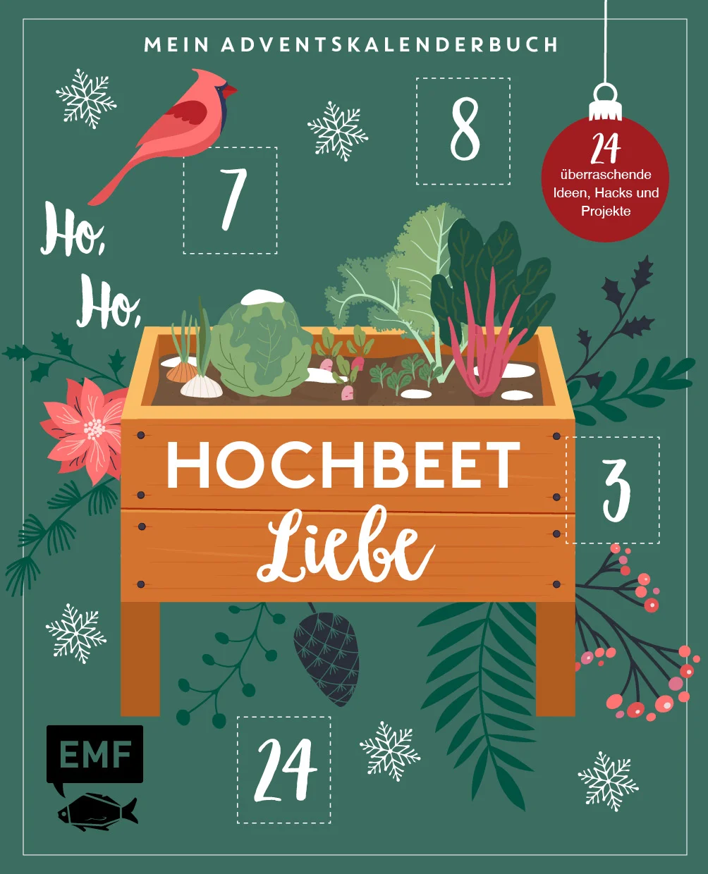 Ho ho Hochbeet! Mit diesem Adventskalender lässt du das Hochbeet auch im Winter hochleben, denn das Beet steht niemals still. Ob Hochbeet-Anfänger*in oder langjährige*r Hochbeet-Liebhaber*in: Mit diesem Adventskalender holst du dir Projekte, Tipps und Tricks für dein Hochbeet nach Hause. Lerne im Grundlagenteil die Basics für dein Hochbeet und was du im Winter damit anfangen kannst. Tag für Tag erhältst du Inspirationen, DIY-Ideen und interessantes Wissen rund ums rückenfreundliche Beet.Praktischer Grundlagenteil zum einfachen Einstieg in die Hochbeet-Winterwelt24 Türchen mit überraschenden DIY-Projekten, praktischen Beetplänen und viel Wissen zu Erde, Pflanzen & Co.5 kreative Beetpläne bieten einen einfachen Einstieg ins Gartenjahr 