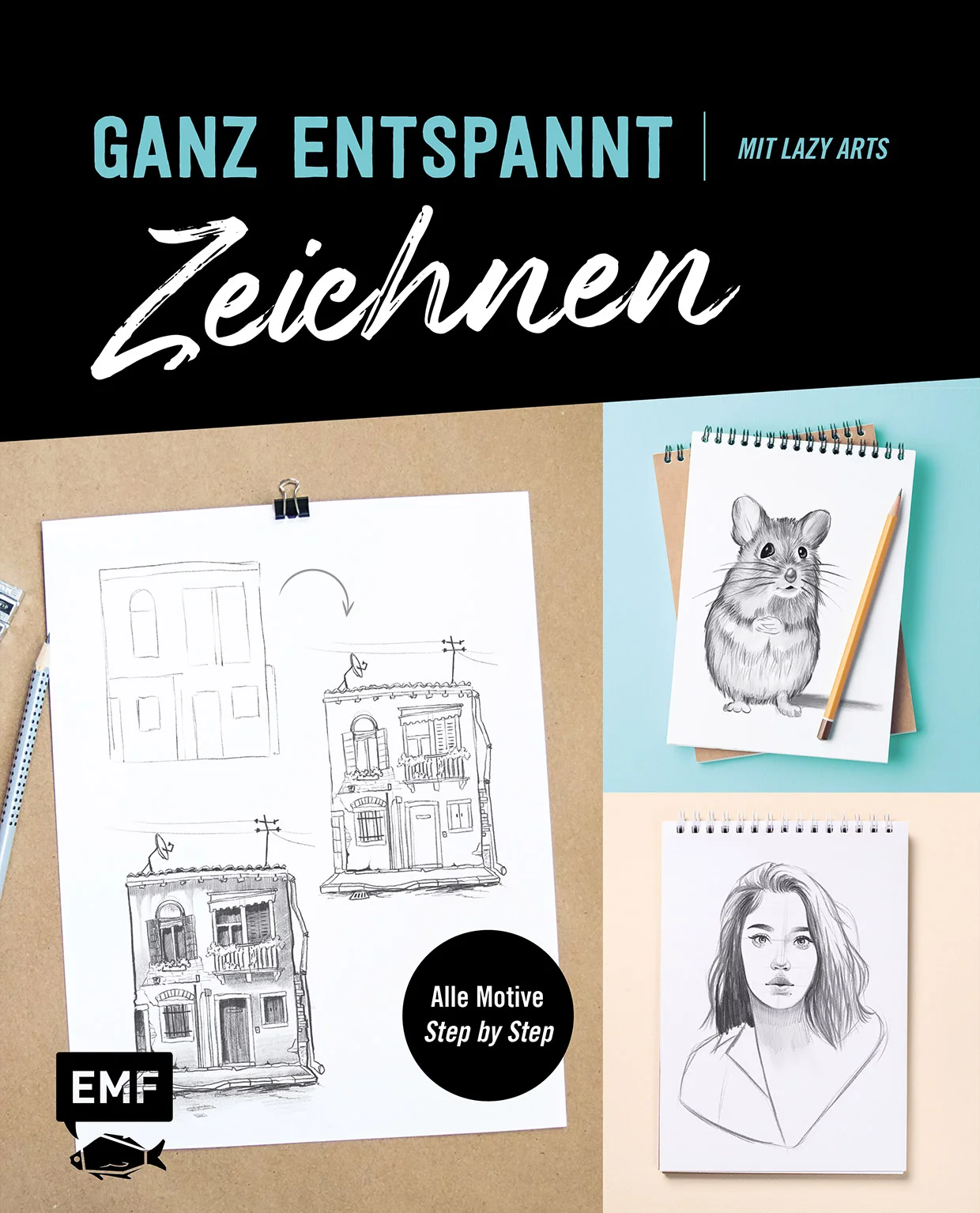 Von der Skizze zum realistischen Motiv. Gegenstände, Porträts und Co. zeichnen lernen, ganz einfach und ohne Stress!Mit dem Buch von Forian Erb aka Lazy Arts holst du dir eine gechillte Zeichenschule nach Hause. Der Influencer erklärt dir Schritt für Schritt, wie du selber Porträts, Gegenstände und Landschaften zeichnest. Auch fortgeschrittene Künstler*innen kommen auf ihre Kosten und können mit den Tipps und Tricks des Autors neue Zeichenskills kennenlernen und neue Impulse zum Ausbau ihres eigenen Stils erhalten. Für Zeichenanfänger*innen und -fortgeschritteneÜber 25 Motive Schritt für Schritt zeichnen lernen und die eigenen Zeichenskills ausbauenZahlreiche Tipps und Tricks des Influencers Lazy Arts zeigen, wie man das Zeichnen entspannt erlernen kannJeder kann zeichnen: Von der Skizze zum stylischen Skateboard, abgerundeten Mund und realistischen Baum mit präzisen und einfachen AnleitungenWissen und Motive mit Übungsseiten direkt praktisch umsetzen