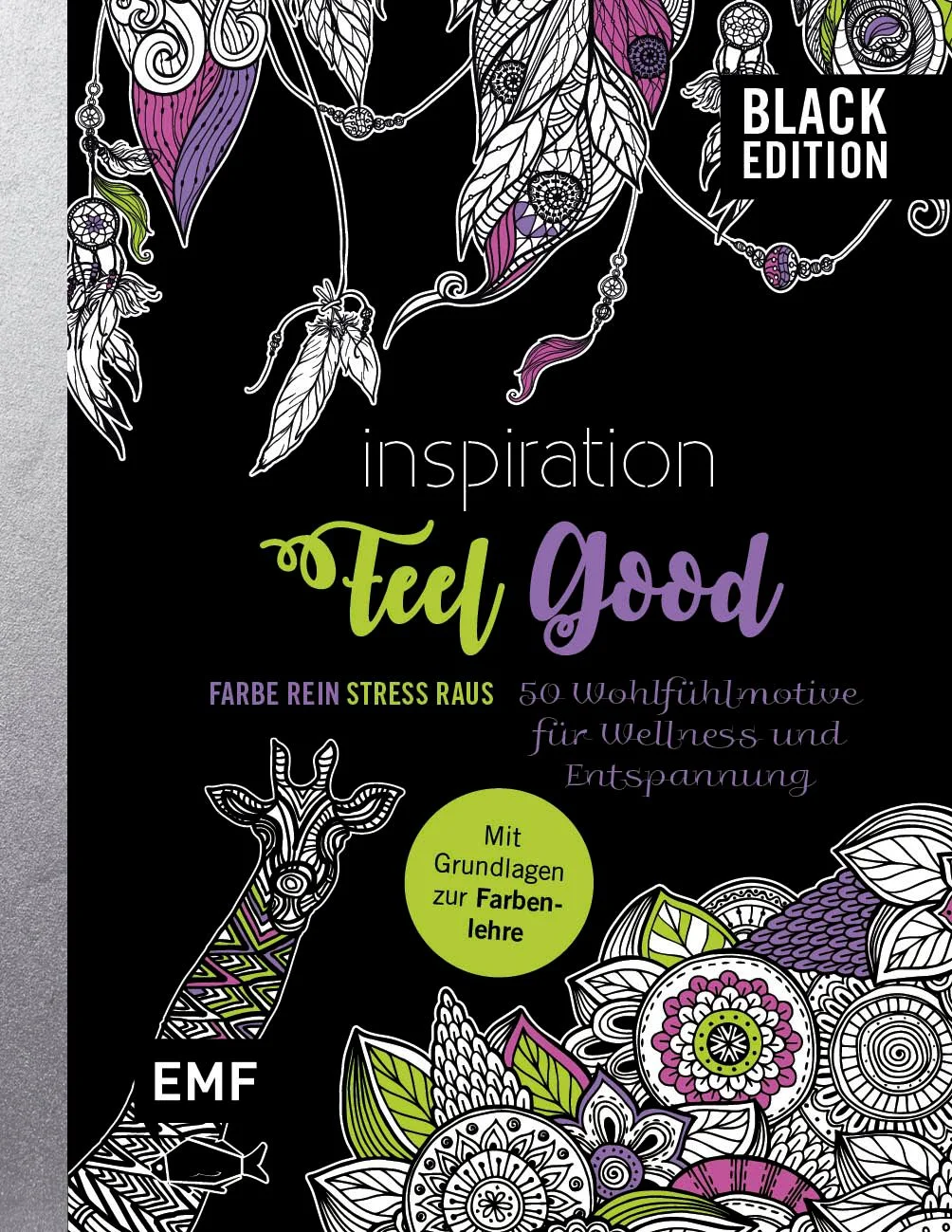 Ausmalen in der Edelklasse – die Black Edition! Das Ausmalbuch erreicht eine neue Dimension! Durch die schwarzen Hintergründe bekommen die Bilder eine ganz neue Brillanz und Fernwirkung, die Farben leuchten noch stärker und machen aus jedem Motiv ein Kunstwerk. Nur fünf Minuten Auszeit können im stressigen Alltag wahre Wunder bewirken. Das minutiöse Kolorieren von abstrakten und figürlichen Wohlfühlmotiven ist die ideale Gelegenheit, den Kopf von Sorgen und Blockaden zu befreien und neue Kraft für die nächste Etappe des Tages zu sammeln.