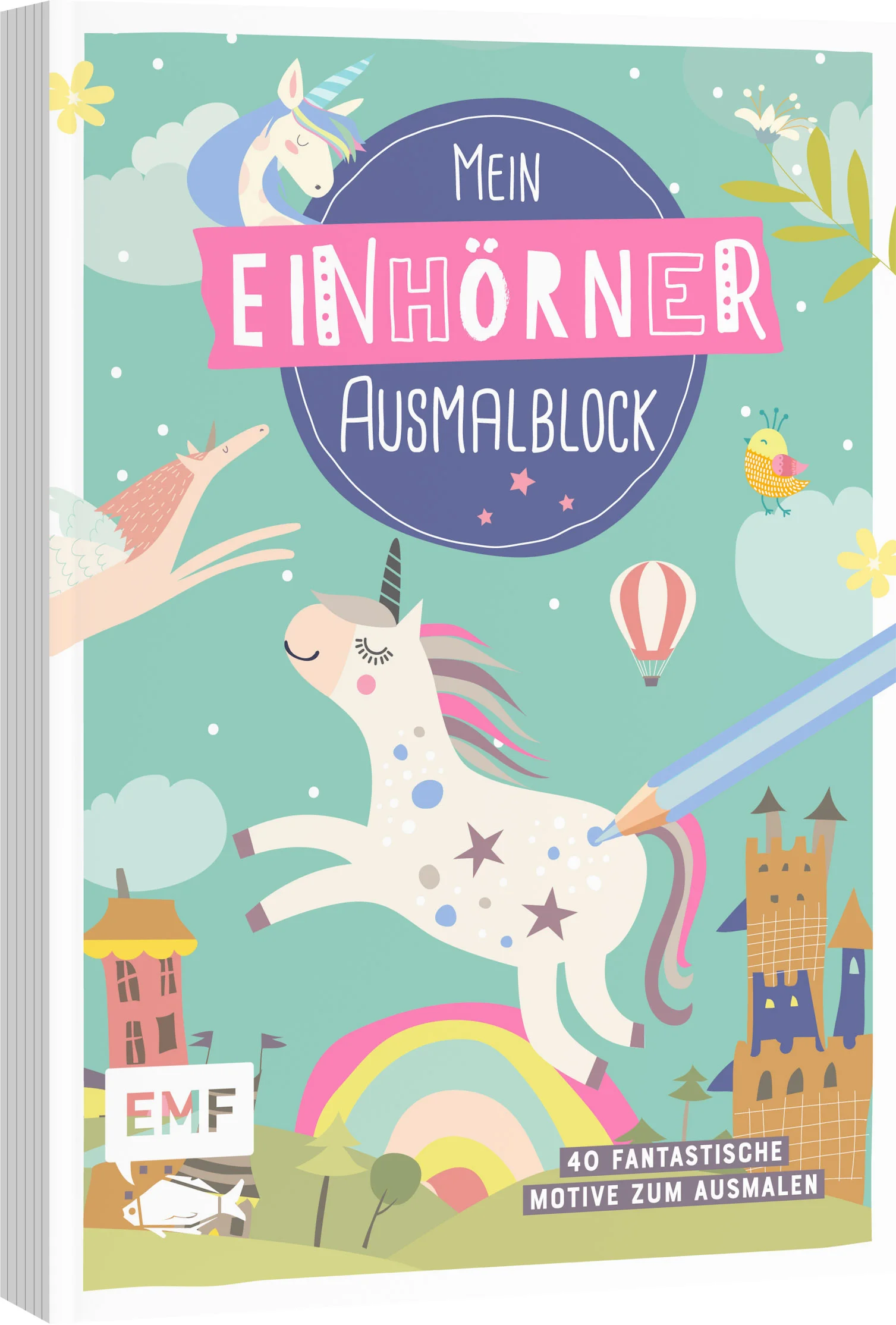 Mit dem lustigen Ausmalblock für Kinder finden Eltern, Großeltern oder andere Verwandte ein ideales Geschenk für jeden Anlass. Der Malblock garantiert für Mädchen und Jungen nicht nur viel Spaß, es fördert beim Ausmalen auch Kreativität und Ausdauer. Verzauberte Einhörner, verwunschene Landschaften und süße Ponys : der Malblock für Kinder enthält 40 Motive, die zum Gestalten mit bunten Farbstiften einladen. An die Stifte, fertig, los, mit dem tollen Einhörner-Malblock erschaffen kleine Künstler ihre eigene, farbenfrohe Welt!40 abwechslungsreiche Motive aus der Welt der Einhörnerdurch die kompakte Größe: einfach und bequem zum Mitnehmenzum Direkt-Loslegen