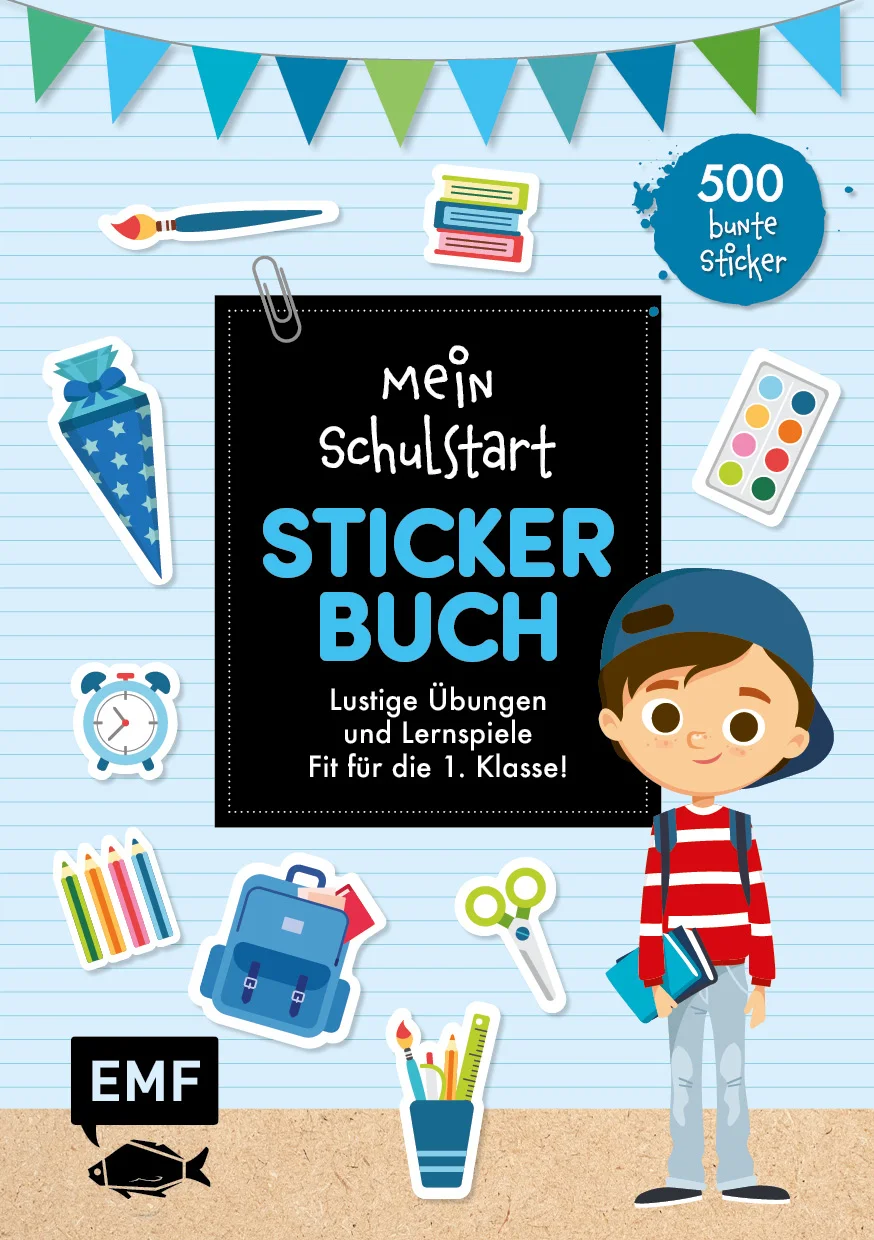 Herzlich Willkommen in der Schule! Mit über 600 Stickern, Lernspielen, Anleitungen und Tipps zum Vorfreuen und GestaltenEndlich ist der große Tag gekommen: Zum ersten Mal geht die Schule los! Über 600 Sticker warten darauf, auf die Hefte und Materialien der glücklichen Schulanfänger*innen geklebt zu werden. Und um diesen Meilenstein im Leben gebührend zu würdigen, gibt es auch noch viele Anleitungen, Lernspiele und Tipps rund um den Schulstart in diesem Buch zu finden.über 600 fröhliche Stickernützliche Anleitungen, Lernspielen und Tipps für einen gelungenen Schulstartzum Vorfreuen, Verzieren und Tauschenperfekt als Geschenk für die SchultüteOb Rucksack, Geodreieck oder Pausenbrot: In diesem Buch gibt es über 600 Sticker, um den neuen Alltag in der Schule zu entdecken. Ob allein oder mit den neuen Freund*innen – Stickern macht Spaß und fördert die Feinmotorik und die Koordination! Lernspiele helfen bei der Konzentration und bereiten ideal auf den Schulalltag vor. Perfekt zum Vorfreuen oder als Geschenk für die Schultüte.
