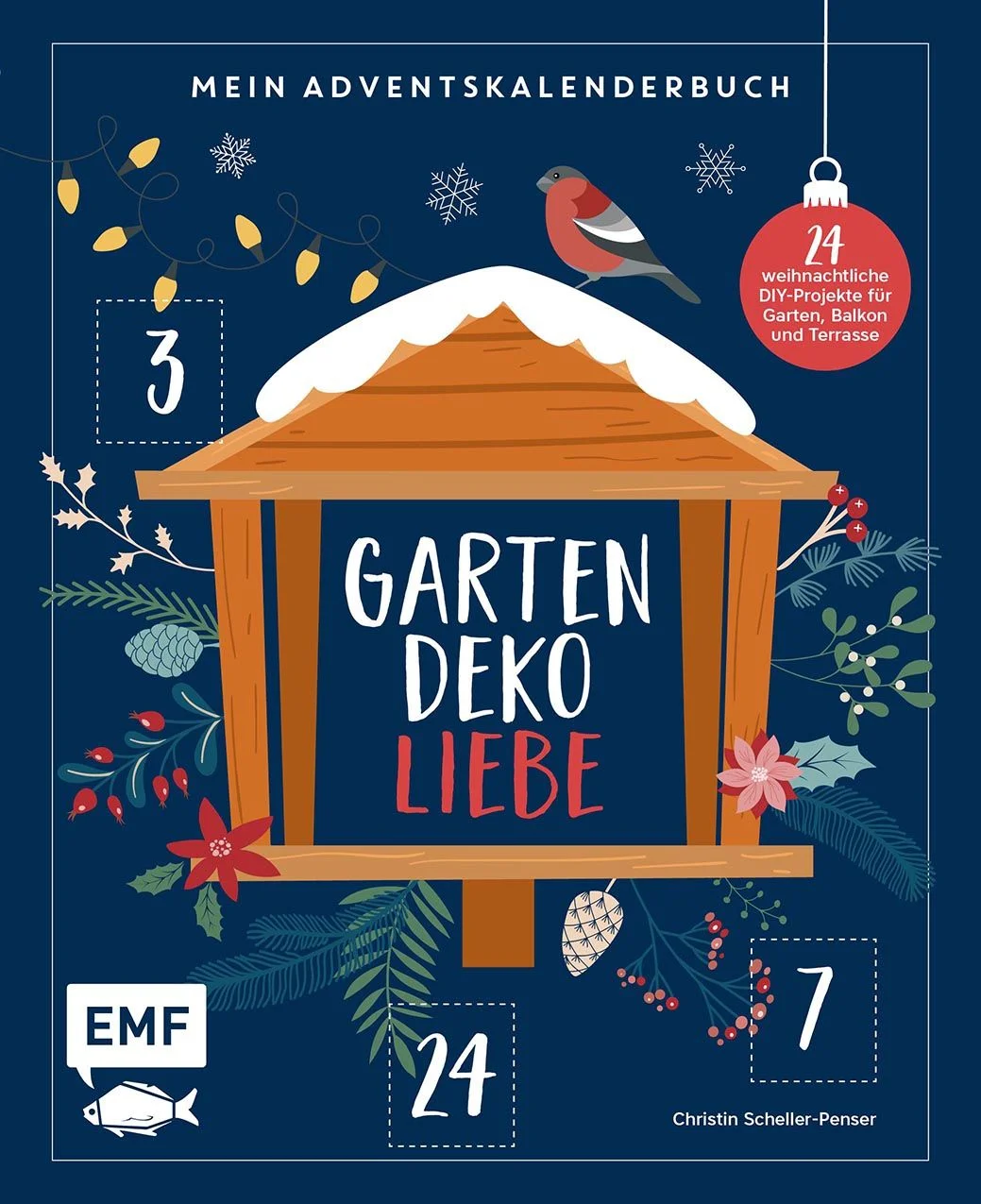 Lass dich jeden Tag im Advent von einem weihnachtlichen Deko-Projekt für deinen Garten oder Balkon überraschen! Weihnachtszeit ist Dekozeit – und zwar nicht nur im Haus, sondern auch im Garten, auf dem Balkon und auf der Terrasse. Hinter jedem Buchtürchen steckt eine Anleitung für eine besondere Deko-Idee, die einfach zu basteln ist. So bietet sich 24 mal die Möglichkeit einer kleinen kreativen Auszeit im Vorweihnachtsstress.Kränze, Windlichter, kleine Geschenke für die Liebsten und noch viel mehr warten darauf, gebastelt zu werden24 ausführliche Step-by-Step Anleitungen zu DIY-Projekten, die innerhalb kurzer Zeit entstehen könnenperfekt für alle, die noch ein paar schöne Deko-Projekte für draußen suchenWer sich basteltechnisch nicht festnageln lassen will, ist mit diesem Buch bestens versorgt, denn hier gibt es Bastel-Projekte mit Papier, Holz, Wolle, Stoff und Naturmaterialien. Türchen auftrennen und losbasteln! 