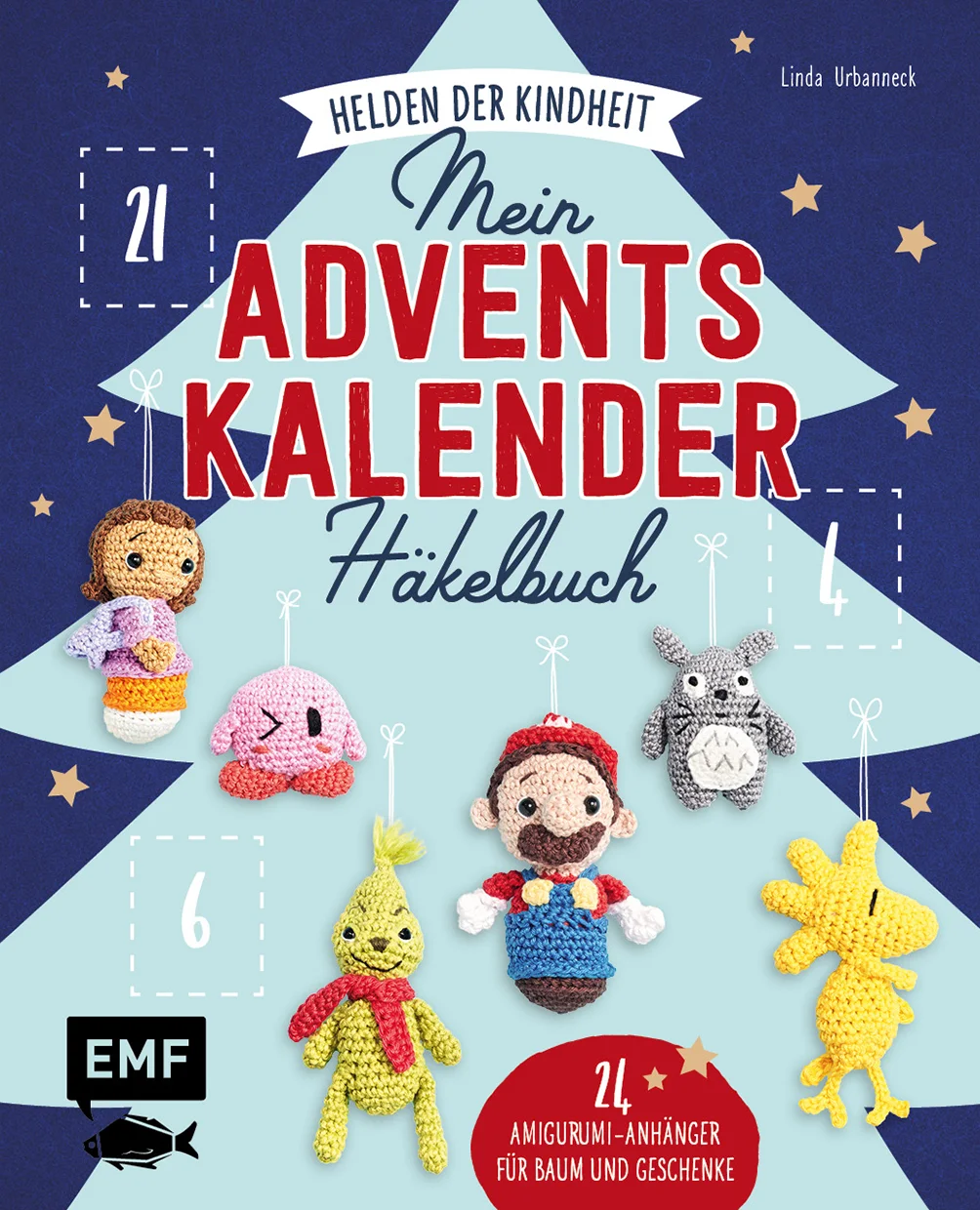 Die Helden der Kindheit versüßen deinen Advent!Ein kleines Häkelprojekt für jeden Tag im Advent – und das auch noch mit deinen liebsten Kindheitshelden!Entdecke hinter 24 Türchen im Dezember jeden Tag ein neues Amigurumi. Die kleinen Figuren können ganz easy an einem Abend fertiggestellt werden und verzieren mit kleinen Anhängern deine Weihnachtsgeschenke für Freund*innen und Familie oder auch deinen Weihnachtsbaum.24 zuckersüße und abwechslungsreiche Amigurumis – eins für jeden Tag. Die kleinen Anhänger sind schnell und ohne besonderes Zubehör gehäkelt, sodass du wirklich eine Figur pro Tag häkeln kannstMit Grundlagenteil und Step-Fotos – so kommen auch Einsteiger*innen voll auf ihre Kosten und finden garantiert ihr erstes LieblingsprojektDie Materialliste findest du auf den Türchen im Buch, die Projekte selbst sind hinter perforierten Seiten verborgen, die du erst öffnen musst – so kannst du deinen Häkelabend perfekt vorbereiten und dich trotzdem jeden Tag neu überraschen lassenFiguren wie der ikonische kleine Klempner aus deinem Lieblings-Videogame, die wortkarge große graue Katze aus dem bekannten Anime oder natürlich die grummelige grüne Kreatur, die Weihnachten eigentlich abgrundtief verabscheut, sorgen für eine bunte Überraschung beim Öffnen der Türchen. Entdecke deinen Lieblingshelden und leg gleich am 1. Dezember los.