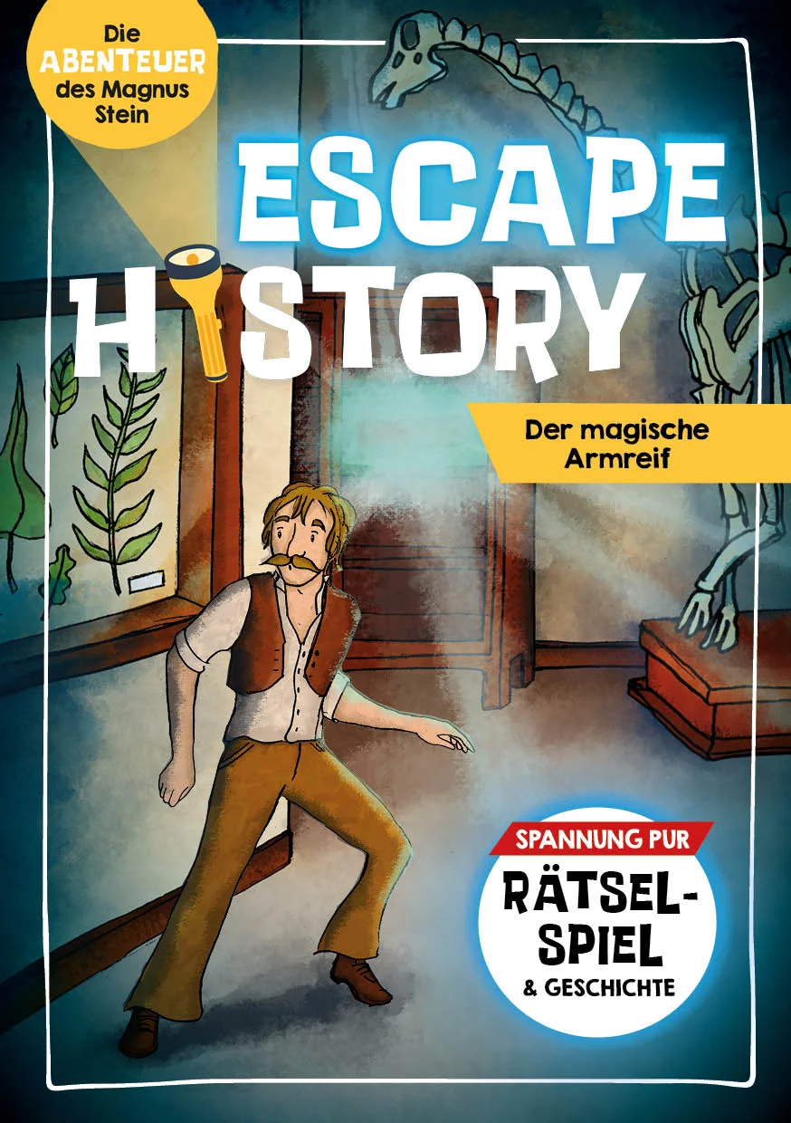 Löse die spannenden Rätsel rund um den magischen Armreif der Okiek in diesem interaktiven Escape History Game!In diesem Abenteuerbuch erwartet dich ein packendes Live-Escape-Game, das dich überraschen wird. Begib dich zusammen mit Opa Magnus und seinen drei Enkel*innen auf Schatzsuche und finde heraus, was es mit dem magischen Armreif der Okiek auf sich hat! Löse entweder allein, gemeinsam mit deiner Familie oder deinen Freunden die spannenden Rätsel auf der Reise nach Afrika. Zurück in der Heimat planst du eine aufregende Nacht im Museum, bei der nichts schiefgehen darf. Schaffst du es, alle Lösungen zu enträtseln?Echtes Live-Escape-Feeling in BuchformLöse die verschiedenen Rätsel in diesem interaktiven Buch und decke spannende Geheimnisse aufAllein und als Team spielbar Mit Seiten zum Heraustrennen, Bemalen und Zerschneiden, die kopiert werden können, zum Immer-wieder-neu-lösen!Für Kinder ab 8 JahrenSuchbilder, Logikrätsel und weitere kreative Aufgaben warten auf dich und sorgen für Spannung pur. Findest du heraus, was Opa Magnus anziehen musste, um im Museum nicht aufzufallen? Und in welchem Raum konnte er sich verstecken, ohne von einer Kamera aufgezeichnet zu werden? Ein echtes Escape Adventure für Kinder ab 8 Jahren!