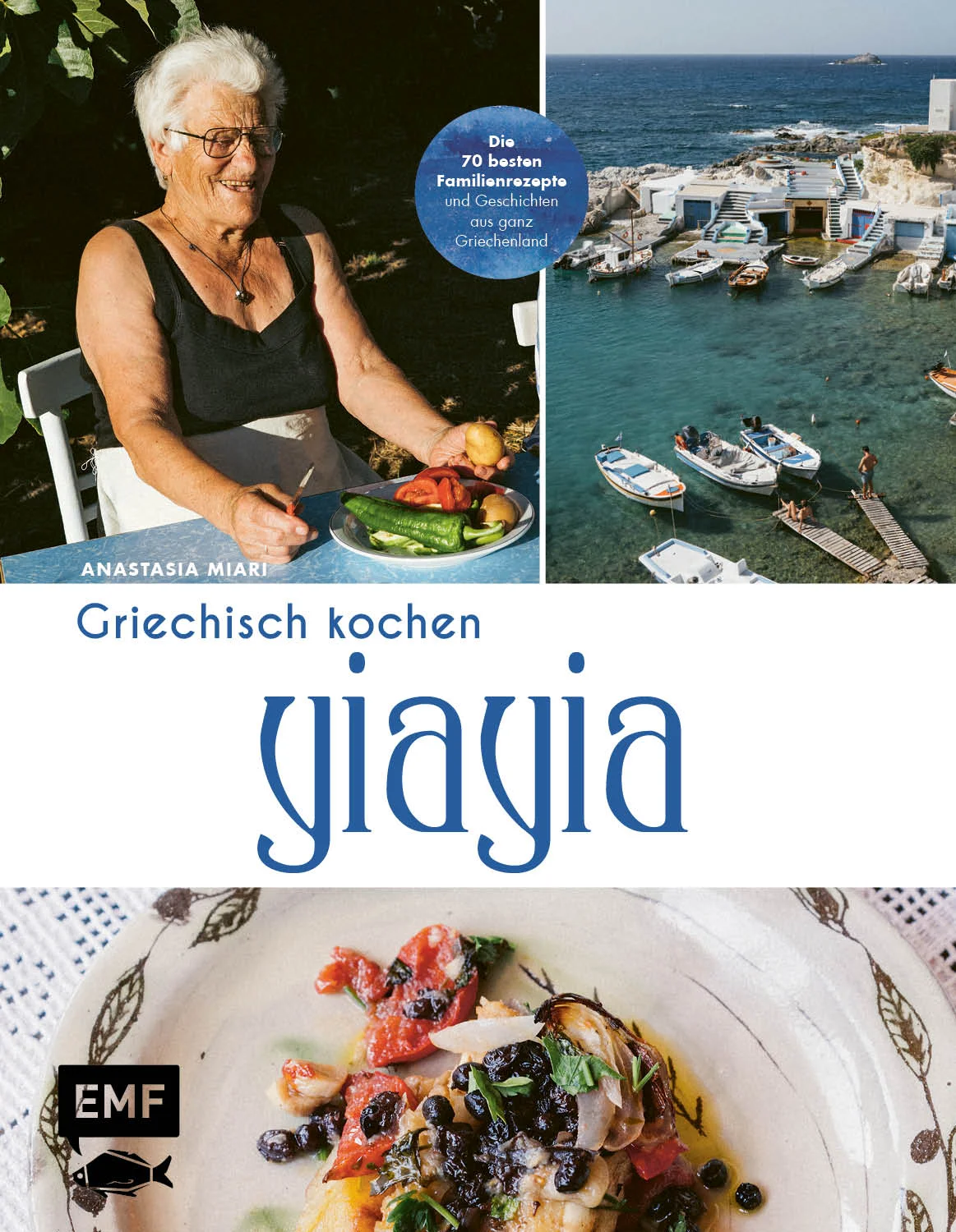 Griechische Großmütter tischen auf!Yiayia – das ist die griechische Großmutter, wie sie im Buche steht. Die Großmutter, die für die ganze Familie kocht und aus saisonalen Zutaten ein Gefühl von Heimat und Geborgenheit auf die Teller zaubert. Auf ihrer Reise quer durch das Land und über seine zahlreichen Inseln stattet Anastasia Miari den griechischen Matriarchinnen einen Besuch ab, um ihnen über die Schultern zu schauen, ihre Küchengeheimnisse kennenzulernen – und ihre Rezepte, Techniken und Geschichten in diesem Buch mit uns zu teilen. In diesem Buch erwarten Sie: 70 regionale, griechische Rezepte zum Teilen und GenießenÜberwiegend vegetarische Gerichte aus saisonalen Zutaten Faszinierende Landschaftsfotografie und stimmungsvolle Food-FotografieBewegende Erinnerungen und Anekdoten aus der Kindheit der Yiayiades  Ob Yiayia Annas hausgemachte Pasta aus Karpathos, Yiayia Vasilikis Zitrussalat aus Korfu oder Yiayia Evas Tomatokeftedes (Tomatenfritter) aus Santorini – jedes Rezept lässt Sie das wahre, authentische Griechenland und seine gesunde und vielseitige Küche entdecken. Lassen Sie sich entführen in die entlegendsten Winkel Griechenlands und lernen Sie die griechische Gastfreundschaft kennen! καλή όρεξη! – Guten Appetit! 