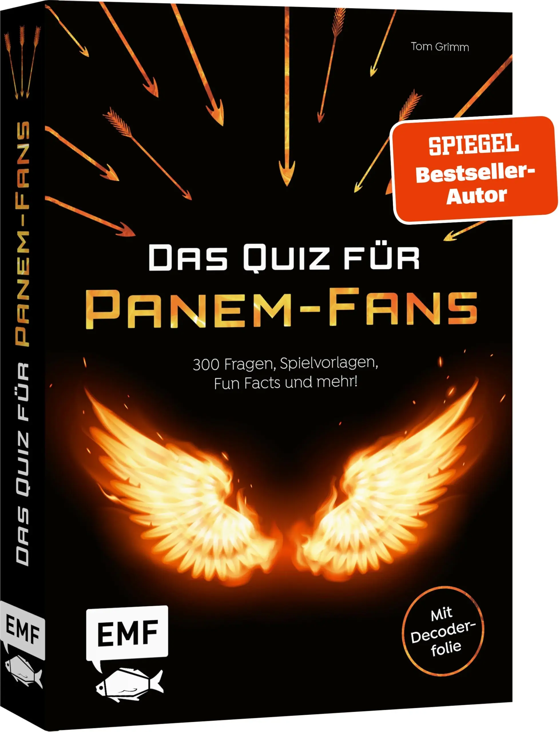 Das ultimative Quiz für alle Tribute von Panem-Fans!Werde Teil des Panem-Fan-Universums und finde im Trainingscenter heraus, ob du eher ein Mentor, Sponsor, Karriero oder Zuschauer bist! Teste dein Wissen mit 300 spannenden Fragen und beweise, dass du ein wahrer Panem-Fan bist. Rätsle dich alleine oder gemeinsam mit anderen durch die vier Kapitel der bewegenden Geschichte um Katniss, Peeta und Präsident Snow. Die praktischen Spielvorlagen für das gemeinsame Quiz stehen ganz einfach per QR-Code zum Download bereit. Zudem erwarten dich zahlreiche Fun Facts und starkes Insiderwissen! Bist du bereit für deine Prüfung?300 knifflige Fragen in drei Schwierigkeitsgraden: für Einsteiger, Fortgeschrittene und ProfisInklusive Trainingsbewertung, Insiderwissen und Fun FactsAlleine und zusammen spielbarMit Decoderfolie zum Entschlüsseln der LösungenExtra: Spielvorlagen zum Download über QR-CodeStelle dich dem ultimativen Quiz und rätsle dich durch die verschiedenen Schwierigkeitsstufen. Alle Lösungen sind verschlüsselt und können nur mit der Decoderfolie zum Vorschein gebracht werden. So ist Schummeln ausgeschlossen. Fantastischer Rätselspaß für alle Tribute von Panem-Fans!