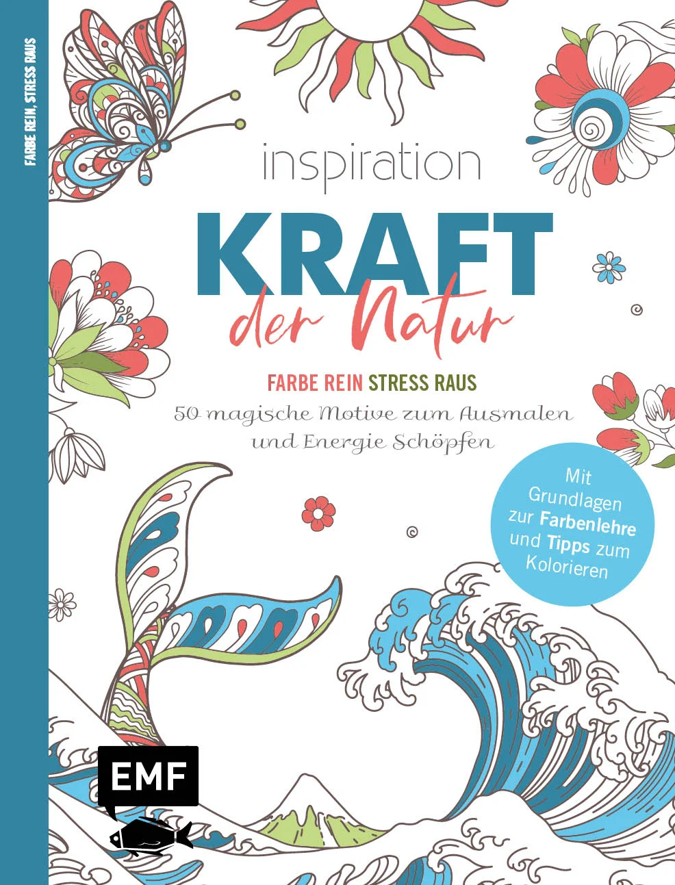 Farbe rein, Stress raus: Diese Ausmal-Reihe für Erwachsene macht einfach glücklich!Im Ausmalbuch „Inspiration Kraft der Natur“ warten 50 entspannende Ausmalmotive darauf, nach Lust und Laune koloriert zu werden. Es gibt keine Regeln. Alles, was man benötigt, sind bunte Stifte und fünf Minuten Zeit. Folgen Sie Ihrer Inspiration und schöpfen Sie aus ihr neue Kraft!50 magische Motive aus der Natur zum Ausmalen und TräumenMit inspirierenden Zitaten Praktische Grundlagen zu Farbenlehre und Tipps zum KolorierenIm praktischen Format mit Softcover – für entspannende Ausmalmomente unterwegs und zu HauseDie beliebte Ausmal-Reihe für alle, die mehr Farbe in ihren Alltag bringen möchtenNur fünf Minuten Auszeit können im stressigen Alltag wahre Wunder bewirken. Das Ausmalen von abstrakten und figürlichen Motiven ist Yoga für das Gehirn und die ideale Möglichkeit, ohne großen Aufwand ruhiger zu werden und den Kopf frei zu bekommen. 
