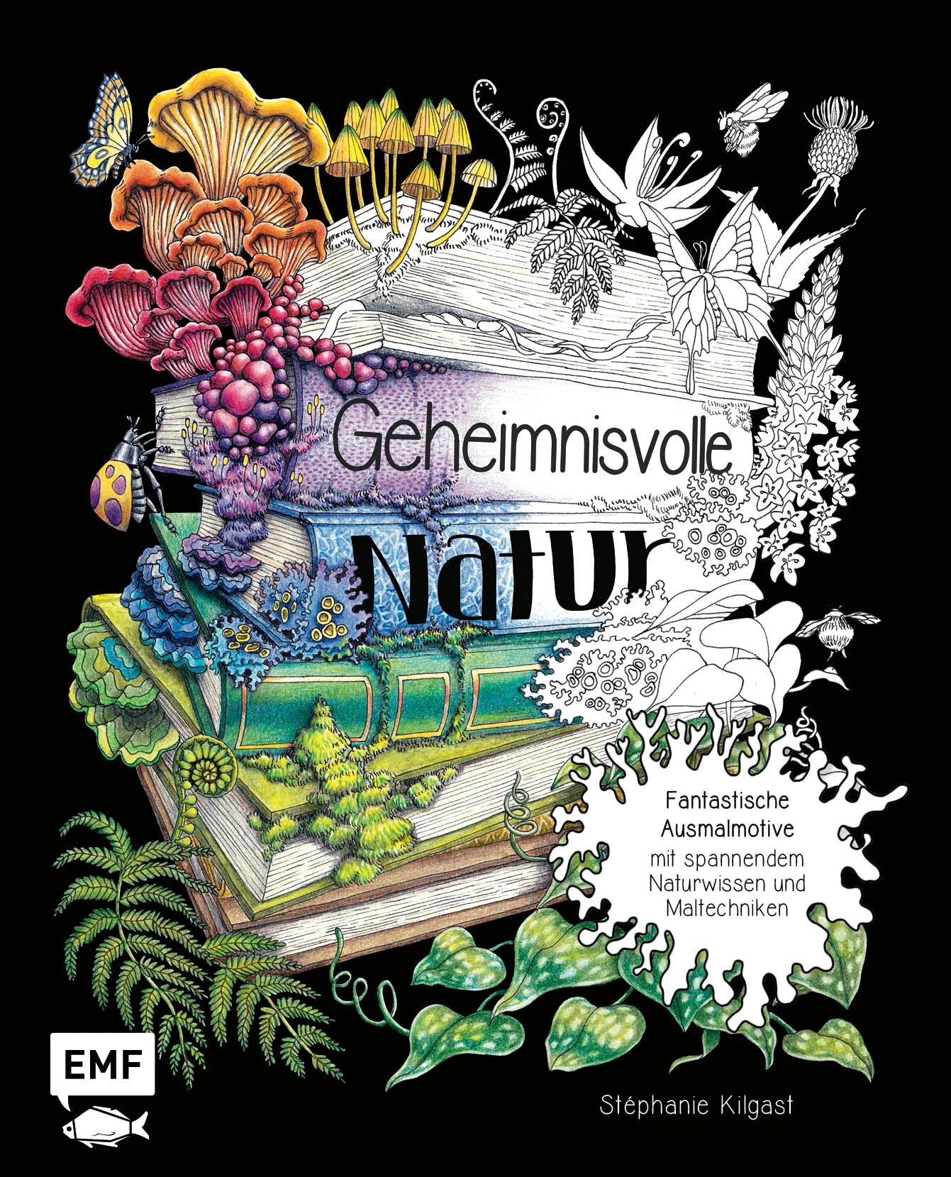 Mit dem Buntstift die Geheimnisse und Artenvielfalt der Natur entdecken„Geheimnisvolle Natur“ – Das Ausmalbuch der international erfolgreichen Künstlerin, Stéphanie Kilgast! Hier lädt ein wahrer Profi alle Ausmalfreund*innen dazu ein, seine liebevoll und detailreich gezeichneten Motive aus Flora und Fauna mit dem Buntstift zu entdecken und dabei bunte Bilderwelten zu gestalten. Über 60 Ausmalmotive aus Flora und Fauna sowie wertvolles Naturwissen zu vielen MotivenDer Detailreichtum der Bilder sorgt für Entspannung und Abwechslung Der schwarze Hintergrund zu vielen Motiven bringt die Farben zum LeuchtenMit allen Ausmal-Grundlagen zu Material und TechnikAuf einen hilfreichen Grundlagenteil zu Material und Technik folgen über 60 Ausmalmotive. Von Detailansichten über einseitig und doppelseitigen Motiven – in diesem Ausmalbuch ist für jede Menge Abwechslung gesorgt! Eine weitere Besonderheit: Das Ausmalbuch regt mit seiner Bildsprache dazu an, über die Kräfte der Natur nachzudenken, wie z.B. das Nachwachsen in einer zuletzt technisierten Welt.