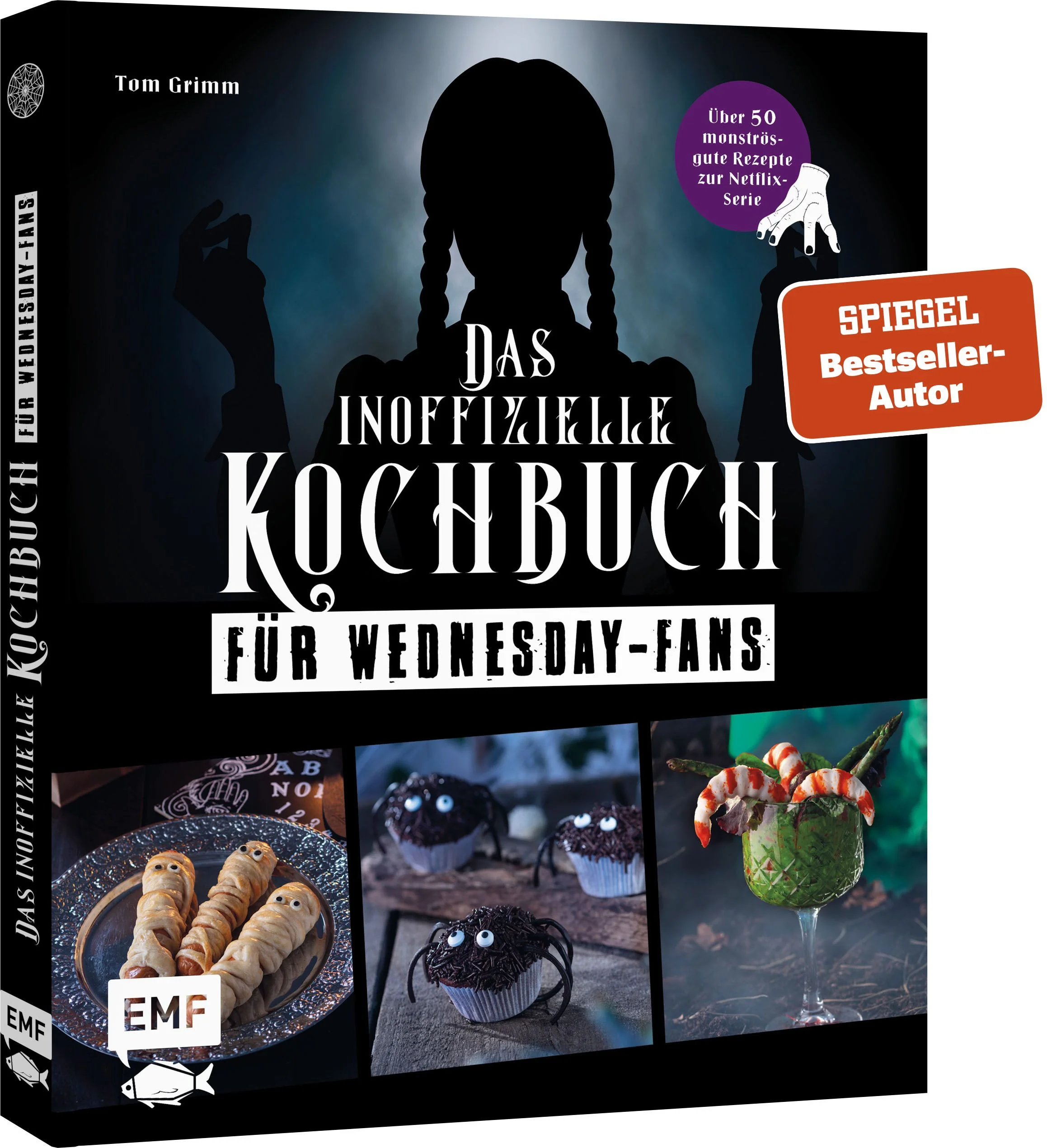 Monströs gut! Spätestens seit dem Start der neuen Netflix-Serie kennt wohl jeder die eigensinnige Tochter der Addams Family. Und während auf der Nevermore Academy mysteriöse Dinge passieren, dürfen natürlich auch die passenden Rezepte und Snacks für den Serienmarathon nicht fehlen. Mit diesem Kochbuch bekommst du einen Einblick in Wednesdays Leben auf dem Internat und isst wie die Bewohner*innen von Jericho.Es bietet dir:Über 50 schaurig-schöne Rezepte Die Lieblingsgerichte und -drinks von Wednesday, Enid, Tyler, Morticia und Co.Das ideale Geschenk für alle Wednesday-Fans – pünktlich zur zweiten StaffelEgal ob Festers Hackbraten, Wednesdays Spinnweben-Küchlein oder Geheimnisvolle Tunke – hier ist garantiert für jede*n was dabei. Also nichts wie los – lade deine Freund*innen zum nächsten Serienabend ein und überrasche sie mit aufregenden Rezepten. Vielleicht hast du ja ein Händchen dafür.