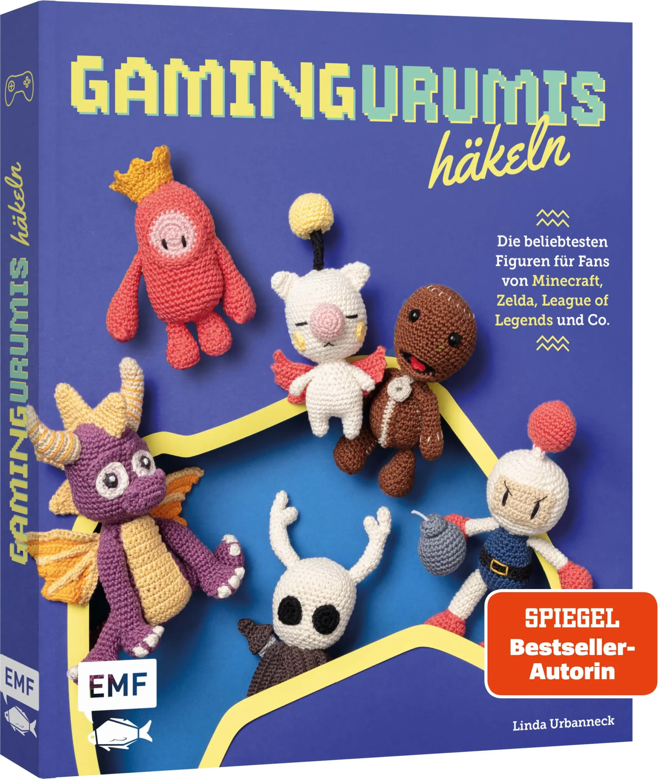 Heldenhaft, abenteuerlustig, neu! – Die Gamingurumis erobern deine HäkelnadelEndlich kannst du dir deine liebsten Gaming-Helden selbst häkeln! Renne mit dem blauen Igel um die Wette, hüpfe auf fiese Pilzmonster, verhandle mit einem neugierigen Bauleiter und tauche mit zwei hilfsbereiten Garnwesen ein in die Welt zwischen Gaming und Häkeln! Egal, welches Abenteuer du zum Leben erwecken willst: Die 25 Amigurumis in diesem Buch bieten sowohl Anfänger*innen als auch fortgeschrittenen Häkler*innen Häkelspaß ab der ersten Masche und entführen in spannende Welten! 25 Amigurumis – aufgeteilt in kultige Retro-Klassiker und topaktuelle Gaming-Helden Mit ausführlichen Anleitungen und einem illustrierten Grundlagenteil zu allen Häkeltechniken  Ideal zum Sammeln, Spielen und als Geschenk für alle Gaming-Fans Die Anleitungen in diesem Buch lassen dich getreu dem Motto 