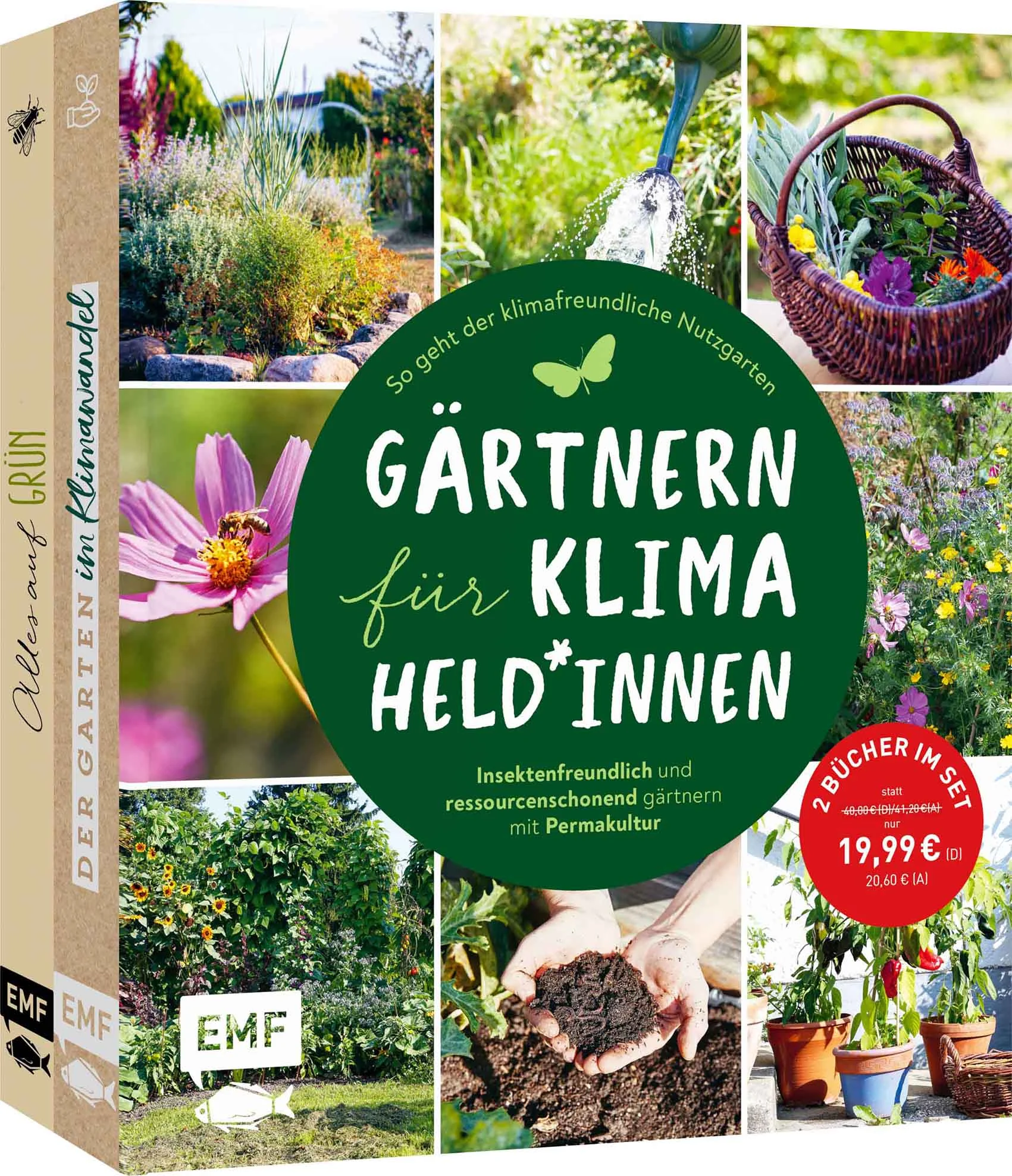 Naturnah und klimafreundlich Gärtnern in Zeiten des Klimawandels Wer ökologisch gärtnern möchte, steht oft vor vielen Fragen. Welche Pflanzen eignen sich am besten? Welche Materialien sind wirklich nachhaltig und worauf ist für eine gesunde und vielfältige Tierwelt im Garten zu achten? Hierauf gibt dieses Set aus zwei Büchern Antworten! Mit wissenswerten Grundlagen rund um einen naturnahen und ökologischen Garten, vielen Tipps und Tricks sowie jeder Menge Zusatzmaterial wie nachhaltigen DIY-Projekten, Rezepten und einem Gartenkalender. So geht klimafreundliches Gärtnern: Mit trockenheitsverträglichen Pflanzen, dem richtigen Anbau, Pflege, Ernte und Artenvielfalt den eigenen Garten zukunftsfähig gestalten Mit 16 DiY-Projekte für mehr Klimafreundlichkei und Artenvielfalt: Fledermauskasten, Umwelt-Toilette, Solartrockner und mehr Expertenwissen für mehr Nachhaltigkeit im eigenen Nutzgarten: Grundlagen und viele Tipps & Tricks von Samengärtnerin und Naturpädagogin Annette Holländer Extra: Gartenkalender, Rezepte für die Ernte und die wichtigsten ToDos für jede Saison 