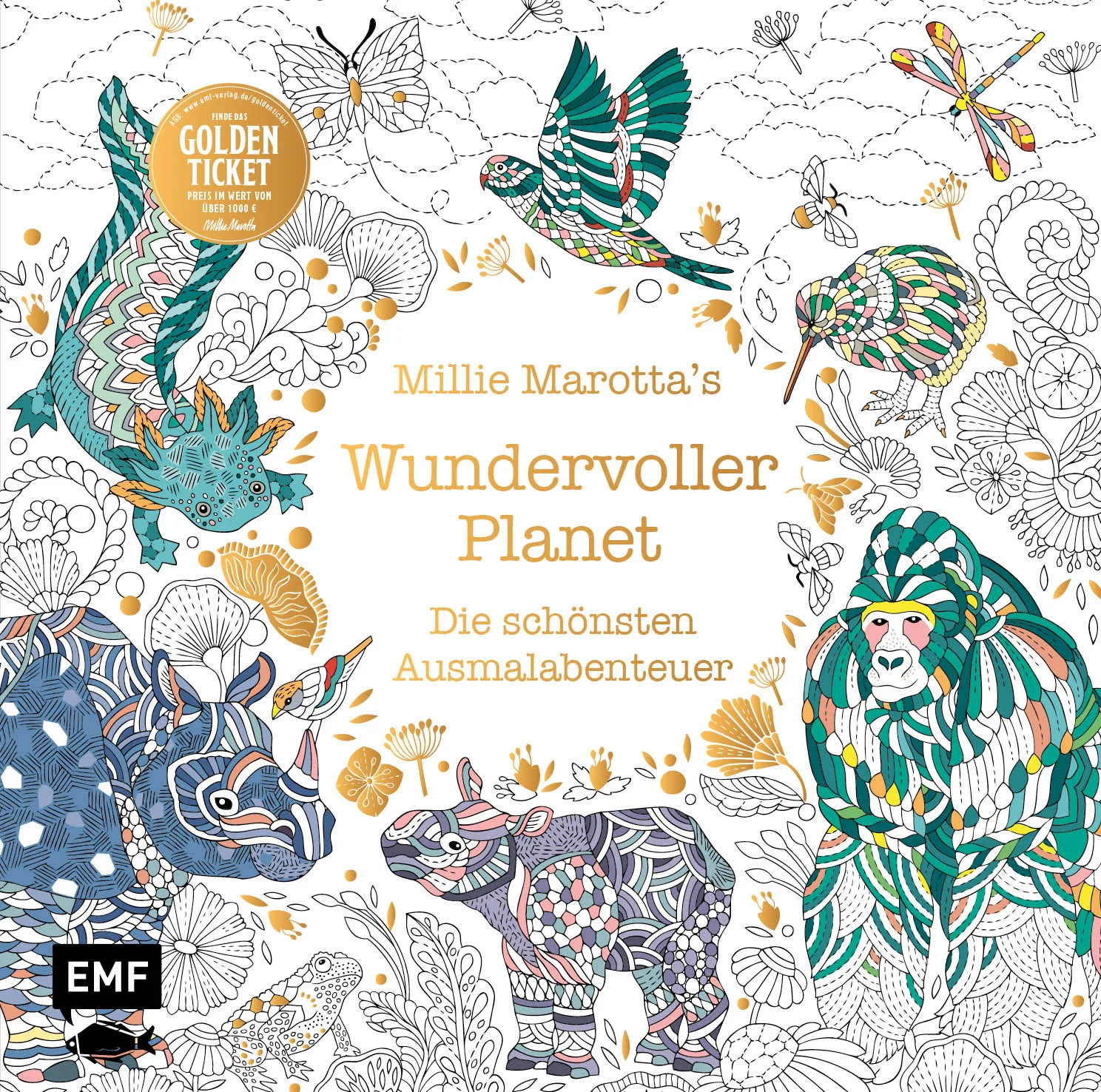 Die Bestseller-Autorin Millie Marotta bringt in ihrem neuen Buch ihre Liebe zu unserem wundervollen Planeten mit seiner Fauna und Flora zum Ausdruck. Mit ihren traumhaft schönen Ausmalmotiven setzt sie all jenen Tieren ein Denkmal, die es zu bewahren gilt, und verneigt sich vor der Anmut der Natur unseres Planeten.Millie Marottas wundervolle Natur- und Tiermotive strahlen eine ganz besondere Stimmung aus. Dieses hochwertig ausgestattete Ausmalbuch beschert ein einzigartiges Ausmal-Abenteuer, lädt zu einem bewussten Wahrnehmen der Natur ein und regt die Kreativität an. Für alle Ausmalfans gilt nun: Ran an die Farbstifte und los geht's!120 wunderschöne Ausmalmotive von der preisgekrönten Illustratorin Millie MarottaTiere und Natur im Mittelpunkt: erwecken Sie die einzigartigen Geschöpfe und ihre Umgebung mit Farben zum LebenAusmalen und entspannen: Abtauchen in die Schönheit unseres Planeten und alles drum herum vergessenIdeal auch zum Verschenken: Hochwertige Gestaltung mit Folienveredelung