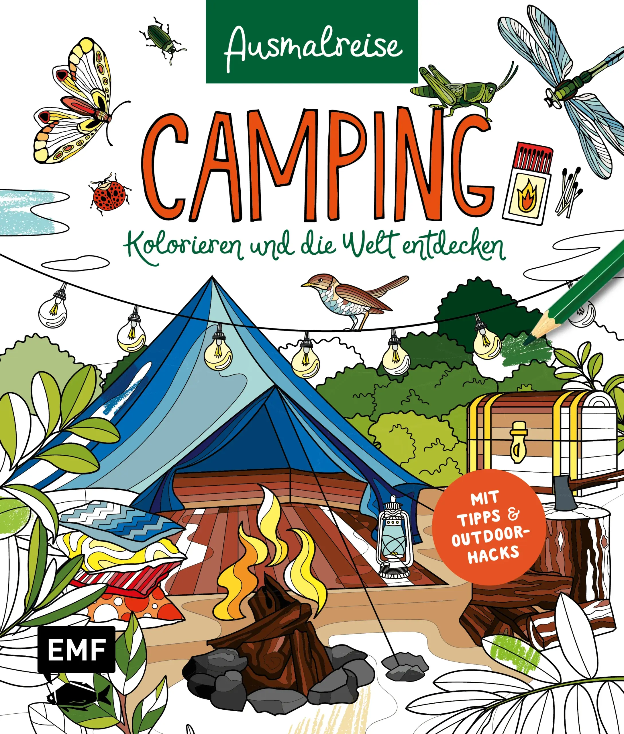 Entdecke das Lebensgefühl Camping auf völlig neue Art und Weise mit unserem Ausmalbuch 
