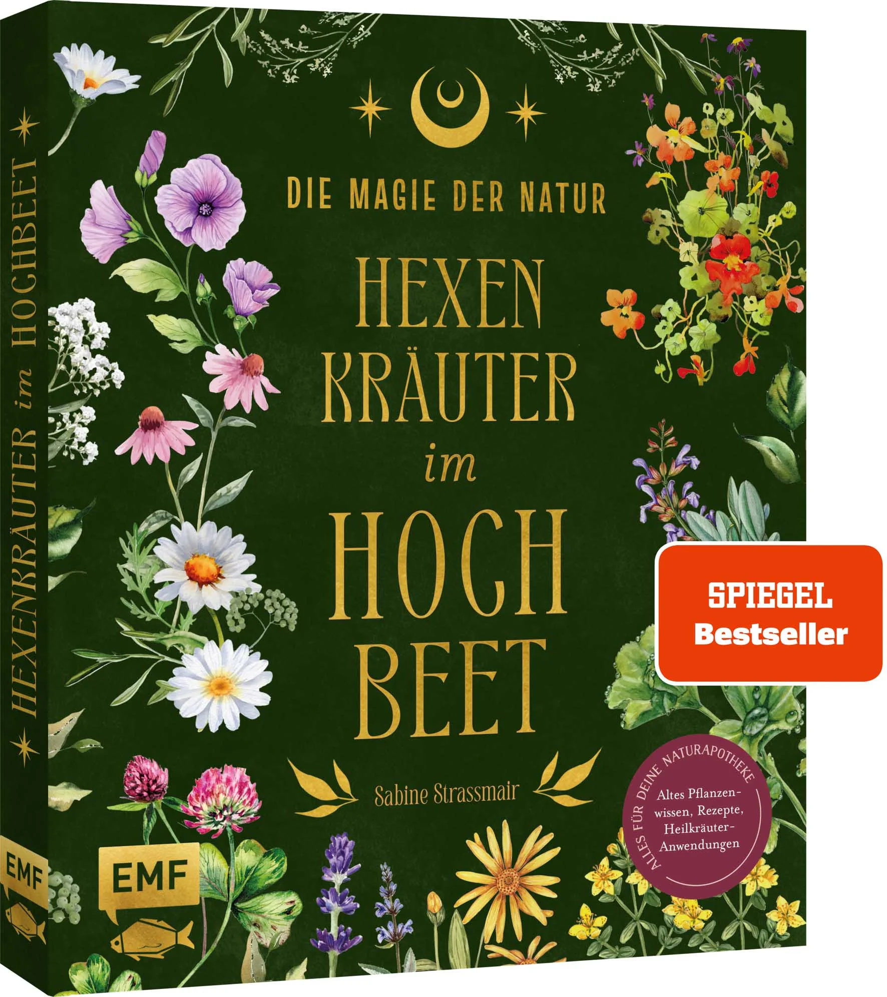 Erwecke die Naturmagie auf kleinem Raum  – mit deinem eigenen magischen Hochbeet!Tauche ein in die Welt der grünen Magie und erfahre, wie du selbst auf kleinstem Raum einen kraftvollen Hexengarten gestalten kannst. Die bekannte Insta-Hexe Sabine Strassmair (@heilkraeuterhexe) führt in die faszinierende Welt der Heilkräuter und Naturmedizin ein. Lerne, wie du mit Hilfe von neun sorgfältig ausgearbeiteten Beetplänen dein eigenes Hochbeet zu einem Kraftort der Ruhe, Motivation und Gesundheit verwandelst. Dieses Buch vereint traditionelles Pflanzenwissen, die Kraft der Natur und modernes Gärtnern im Hochbeet – ein Muss für alle, die ihr Zuhause in einen magischen Rückzugsort verwandeln möchten.Grüne Magie auf wenig Raum: Praktisches Hochbeetwissen, Grundlagen der Grünen Magie und wertvolle Tipps und Tricks für die Naturapotheke9 magische Beetpläne im Hochbeet: inspirierende Beetpläne, die speziell dafür entwickelt wurden, mehr Energie, Motivation, Entspannung oder geistige Ruhe in dein Leben zu bringen. Traditionelles Pflanzenwissen: Dank umfangreicher Pflanzenporträts die Eigenschaften heimischer Heilpflanzen kennenlernen und erfahren, wie sie im Garten, in der Küche oder als natürliche Heilmittel angewendet werden können.Viele Rezepte für deine Naturapotheke: Von heilenden Salben über wohltuende Tees bis hin zu kraftspendenden Tinkturen. Alles, was du brauchst, wächst direkt vor deiner Haustür!Egal, ob du Anfänger*in oder erfahrene Gärtner*in bist, hier findest du alles, was du brauchst, um deinen eigenen kleinen Zaubergarten zu erschaffen und die Heil- und Zauberkraft heimischer Kräuter optimal zu nutzen.