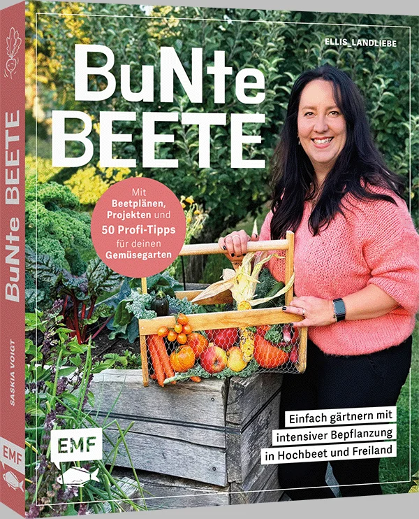 Die Antwort auf alle Gartenfragen! Mit Ellis Gartenwissen, Tipps und Tricks wirst du zum Gartenprofi und lernst das Geheimnis einer reichen Ernte kennen.Elli vom Instagram-Kanal @ellis_landliebe zeigt allen angehenden Gärtner*innen wie man anfängt: von der Bestandsaufnahme des eigenen Gartens und der ersten Aussaat über die Pflege der Pflanzen bis zur Ernte. Mit ihren Tipps und Tricks wirst du im Garten direkt zum Profi. Ob du Mehltau bekämpfen, eine erfolgreiche Tomatenernte einfahren oder das Hochbeet optimal nutzen möchtest – Elli weiß immer einen Rat und gibt ihre langjährigen Gartenerfahrungen zu allen wichtigen Themen in diesem Buch an dich weiter. Mit ihren 10 Beetplänen gelingt der Einstieg in den Anbau von Gemüse schnell und einfach. Mit ihrer besonderen Anbauweise, durch die das Beet optimal bewirtschaftet wird, bleibt der Gemüsekorb nie mehr leer. Leg los, mach dir die Hände schmutzig und ernte was das Zeug hält!Von der Voranzucht über die Pflege der Pflanzen bis zur Ernte: Elli vom Kanal @ellis_landliebe (110.000 Follower) zeigt wie es gehtMehr als 50 Tipps und Tricks lassen keine Fragen offen10 bunte Beetpläne für den Garten, um direkt mit dem Gärtnern loszulegenMit der besonderen Anbaumethode von Elli laufend Gemüse erntenDas einzig wahre Ratgeberbuch für alle GemüsegartenneulingeBunte Beete hat nicht jede*r – Elli schon – und du bald auch! Mit ihrer besonderen Anbauweise, mit der bis zu 50 Pflanzen in einem Beet wachsen, kann sie laufend Gemüse ernten. Darüber hinaus kennt sie zu jeder Pflanze einen besonderen Trick. Diese Tipps und Tricks verrät sie dir in ihrem Buch, damit auch du schnell und erfolgreich den Durchblick im Garten bekommst und viel Gemüse erfolgreich ernten kannst.