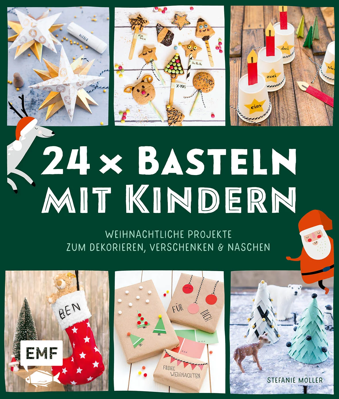 Bald ist Weihnachten! Mit diesem Bastelbuch für Kinder ab 4 Jahren steigern Sie garantiert die Vorfreude auf das große Fest. 24 Kreativprojekte für Kindergarten und Vorschule verkürzen jeden Tag die Zeit bis Weihnachten für Kinder ab 4 Jahren Schritt-für-Schritt Anleitungen für Weihnachtssterne, Christbaumschmuck, Geschenke und süße Leckereien – für jeden Anlass die passende KreativideeEinfach loslegen und perfekt für Erzieher*innen und Eltern: Alle Anleitungen können in maximal 30 Minuten umgesetzt werdenDieses Weihnachtsbastelbuch für Kinder ab 4 Jahren bietet einfache Anleitungen für die Kleinsten. Hier wird gebastelt und gewerkelt: Ob Christbaumschmuck, Grußkarten, Girlanden, kleine Leckereien oder Geschenke - die Projekte sind einfach nachzuarbeiten und in nur 30 Minuten fertig. Meist gibt es nur vier Anleitungsschritte pro Projekt und zu jedem Step gibt es ein Foto. Durch die 24 Projekte kann das Buch auch als Adventskalender genutzt werden und sorgt in Kindergarten und Vorschule für eine kreative Weihnachtszeit.