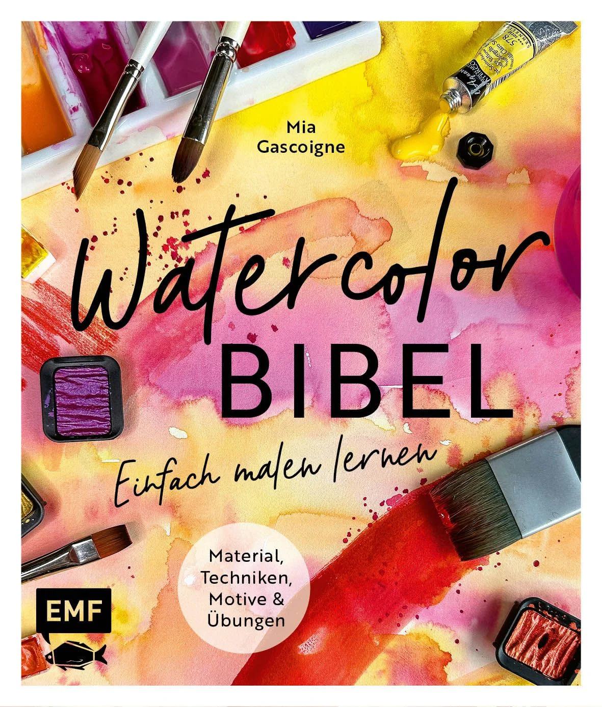 Einfach, strukturiert und unterhaltsam die Watercolor-Welt kennenlernen: Dieses Buch vermittelt dir alles, was du zu Watercolor wissen musst!Welches Aquarellpapier ist für das Malen mit Aquarellfarben am besten geeignet? Welche Farben solltest du auf jeden Fall im Aquarellkasten haben? Und mit welchem Pinsel lassen sich die schönsten Watercolor-Blumen malen? Die Watercolor-Liebhaberin Mia räumt im Materialdschungel auf und stellt dir Papiere, Pinsel und Farben strukturiert und umfassend vor. Mit ihrem Expertinnenwissen, das sie sich durch Betreiben des Online-Shops Stifteliebe.de über viele Jahre angeeignet hat, wirst auch du den Durchblick bekommen und die richtigen Kaufentscheidungen treffen. Zusätzlich zeigt sie dir im Buch alle wichtigen Techniken, die du zum Malen mit Watercolor benötigst. So wirst du direkt zum richtigen Papier und Pinsel greifen, wenn es um das Malen von Landschaften, Gebäuden oder Blumen geht. Und mit mehr als 30 verschiedenen Übungen und Projektanleitungen gehen die erlernten Techniken direkt leichter von der Hand. Auf die Pinsel, fertig, los!Papier, Pinsel, Farben & Co.: Alle Watercolor-Materialien umfassend vorgestelltErhalte den Durchblick im Materialdschungel: Mit Mias Tipps von Anfang an das richtige Material einkaufenMit mehr als 30 Übungen und Projekten das theoretische Wissen direkt praktisch anwendenSchritt für Schritt zu den ersten Motiven: Blumen, Gebäude und Landschaften einfach malenMit Exkursen zu Gouache und MaskierflüssigkeitWenn man anfängt, sich mit der Aquarellmalerei und Watercolor zu beschäftigen, ploppen gleich auch viele Fragen auf: Welche Pinsel, welche Farben und welches Papier sollte ich kaufen? Welches Material ist ein Muss und was brauche ich erst mal nicht? Wie sollte das Verhältnis von Wasser und Farbe aussehen, damit mein Bild schön wird? Mia widmet sich in ihrem Buch all diesen Themen und kann dir mit ihren Tipps, Infos und Empfehlungen eine gute Orientierung für die ersten Erfahrungen mit dem Medium Watercolor geben. Aber auch für Fortgeschrittene hält das Buch einige wissenswerte Infos bereit. So können die eigenen Watercolor-Kenntnisse einfach erweitert werden. Mit ihrer humorvollen Art bringt dir Mia die Watercolor-Welt näher. Kurzweilige Übungen und wunderschöne Projekte begleiten die theoretischen Inhalte, sodass man direkt selbst den Pinsel in die Hand nehmen und die vermittelten Techniken praktisch umsetzen kann. Viel Spaß beim Lesen und Malen! 