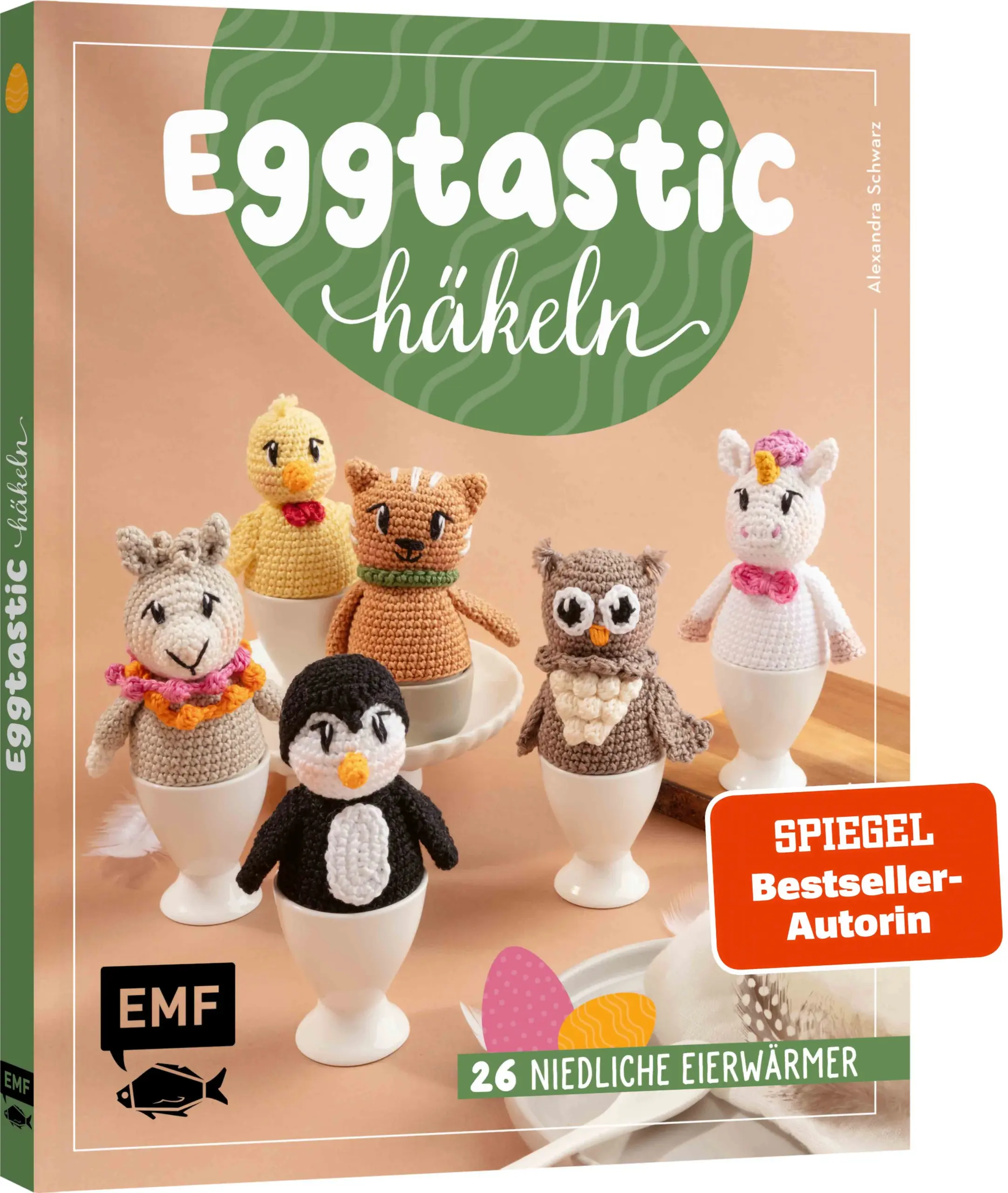 Der schönste Frühstückstisch überhaupt!Diese niedlichen Amigurumis halten nicht nur deine gekochten Eier warm – sie sind auch eine hinreißende Dekoration. 26 Eierwärmer, die nicht nur für Ostereier geeignet sind, sorgen rund ums Jahr für gute Laune am Esstisch. Super schnell aus wenig Garn gehäkelt – für den kurzweiligen Häkelspaß!Ratzfatz: die 26 Eierwärmer sind super schnell aus wenig Garn gehäkelt und bringen gute Laune auf den Tisch Von Huhn und Hase bis Rentier: 26 Designs für verschiedene Anlässe und jede JahreszeitMit Gelinggarantie: dank illustriertem Grundlagenteil, in dem Step-by-Step und als Video alle benötigten Techniken erklärt werden, können auch Einsteiger*innen direkt durchstartenFür jeden Anlass gewappnet: Ob Küken zu Ostern, Rentier zum Weihnachtsbrunch oder Lama mit Blumenkette im Sommer – die 26 zauberhaften Eierwärmer sind super praktisch und einfach hinreißend hübsch und dürfen auf keinem Tisch fehlen! 