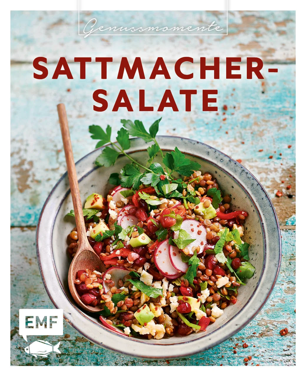 SATTisfaction garantiert!Salat ist für dich nur eine gesunde, aber lästige Beilage oder ein langweiliges Diät-Essen, das nicht satt macht? Da verpasst du aber was! Denn Salat kann so viel mehr – nicht zuletzt eine vollwertige und absolut leckere Hauptmahlzeit sein. Klingt gut? Dann findest du in diesem Band der beliebten Genussmomente-Reihe die richtigen Rezepte, um das ganze Jahr lang gesund, sättigend und lecker zu schlemmen.In diesem Buch erwarten dich:25 abwechslungsreiche Salat-Rezepte zum Sattessen und Gutfühlen – das ganze Jahr lang!Tipps und Tricks, um deinen Salat aufzupeppen, Saisonkalender für Obst & GemüseHandliches Format und modernes Design zum unschlagbaren PreisDie Zeiten, in denen du dir Salat als eine Schüssel welkes Grünzeug vorgestellt hast, sind von nun an vorbei. Stattdessen landet ein Kürbis-Linsen-Salat mit Radicchio, der Greek Style Coleslaw oder ein leichter Frühlingssalat mit Halloumi und Beeren auf deinem Teller. Das macht nicht nur satt und glücklich, sondern auch das Leben leichter – denn Salate eignen sich hervorragend als Meal-Prep, gesunde Zwischenmahlzeit oder schnelle Feierabendküche. Probier es selbst aus und lass es dir schmecken!