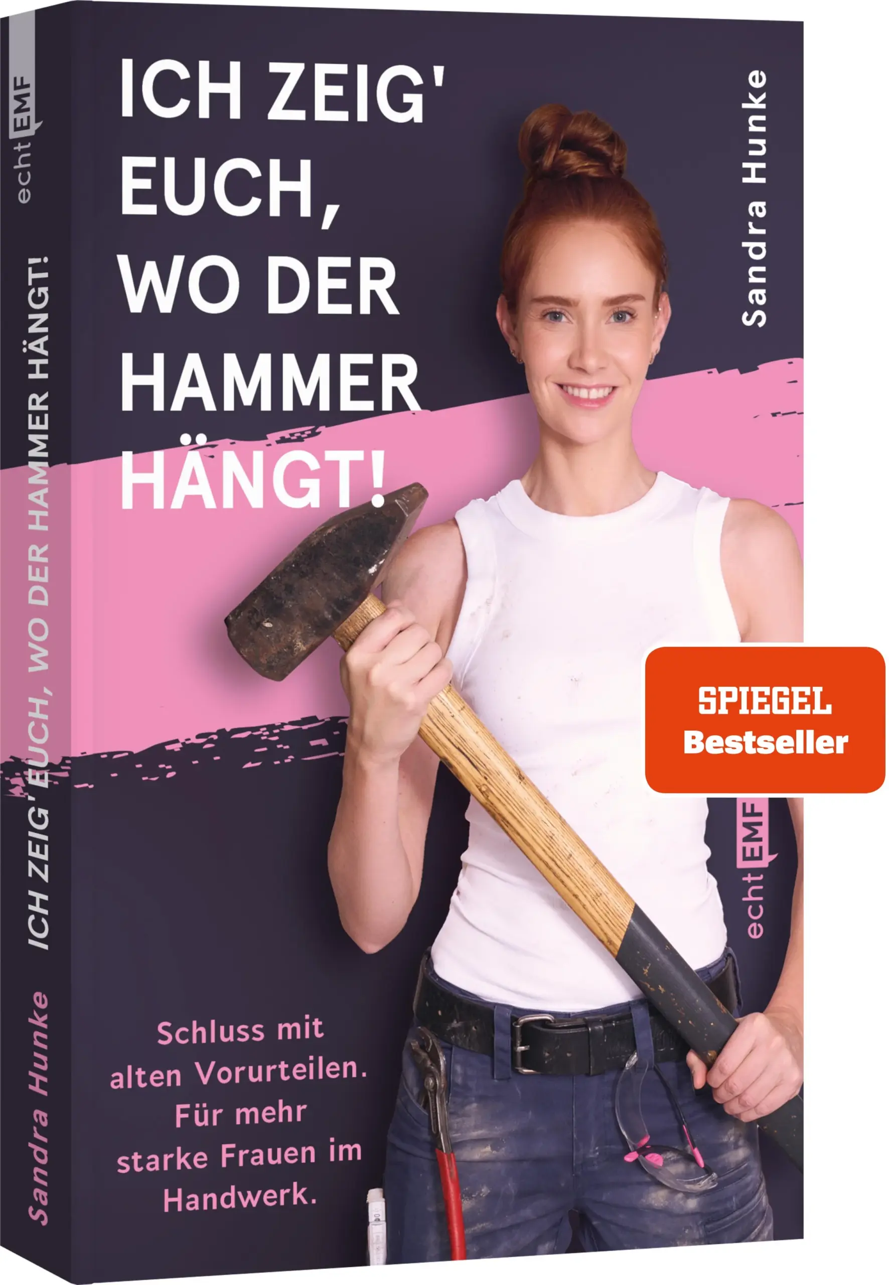 Sandra Hunke ist Anlagenmechanikerin für Sanitär, Heizung und Klimatechnik. Sie baut schöne Bäder und Heizungen ein. Schon als Kind war es ihr größter Wunsch, Handwerkerin zu werden, doch der Weg dorthin war steinig: In der Berufsschule behandelte man sie wie einen Fremdkörper, sie wurde ausgegrenzt und im Unterricht nicht ernst genommen. Abwertung und Kritik von Kollegen, Kunden und Fremden machten es ihr schwer, an sich und ihre Fähigkeiten zu glauben. Doch Sandra ist ihrer Leidenschaft treu geblieben und hat sich durchgebissen. Bis heute hat sich die Lage für Frauen im Handwerk kaum verbessert. In ihrem Buch „Ich zeig' euch, wo der Hammer hängt“ zeigt sie die noch immer bestehenden Hürden für Frauen im Handwerk auf und macht Mut, sich gegen Diskriminierung und unberechtigte Kritik zu behaupten. Sandra brennt für ihren Beruf und ist davon überzeugt, dass Frauen ins Handwerk gehören. Mit dieser Leidenschaft setzt sich Sandra als 