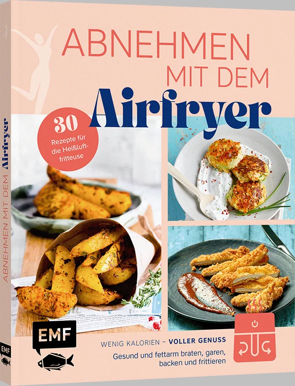 Kaloriensparen leicht gemacht!Auf sündige, aber so leckere Gerichte verzichten zu müssen, ist oft das Schlimmste an einer Diät. Der Airfryer schafft Abhilfe! Denn in der zirkulierenden, heißen Luft einer Heißluftfritteuse lassen sich Lieblingsrezepte nahezu fettfrei zubereiten – ideal für eine gesundheitsbewusste Ernährung. Alleskönner Airfryer: grillen, braten, garen, frittieren, backen und dämpfen, ohne Aromen einzubüßen70% weniger Fett: Curly Fries, Chicken Wings, One-Pot-Ratatouille oder Apfelstrudel-TäschchenAlltagstauglich: schnellere Zubereitung und dabei sogar Energie sparenSo wird Abnehmen zum Kinderspiel!