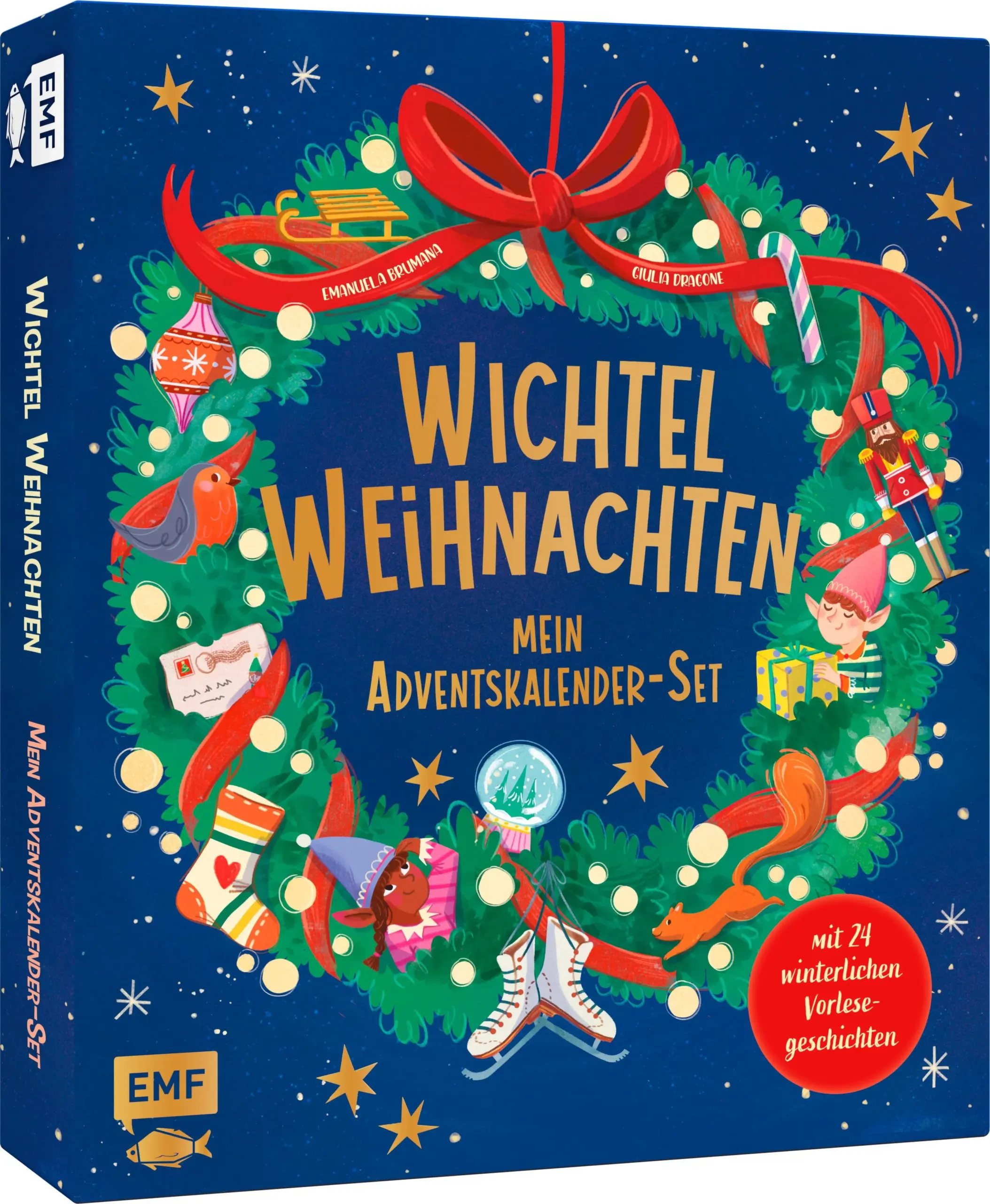 Wichtelige Adventszeit Beginnend am 1. Dezember bis zum Heiligabend wird die Wartezeit bis Weihnachten durch eine Geschichte pro Tag zu etwas ganz Besonderem: Auf dem Weg treffen die Kleinen fleißige Elfen und neugierige Rentiere, und sie können einen Blick hinter die Kulissen der magischsten Zeit des Jahres werfen. Der Weihnachtsmann wartet nur eine Seite weiter!24 zauberhafte Wichtelgeschichten zum VorlesenMit tollen Modellen zum Bauen eines weihnachtlichen WichteldorfsSpiel- und Lesespaß in einem Neben den herzerwärmenden Wichtelgeschichten versüßen 24 Modelle zum Selber-Bauen die Adventszeit zusätzlich! Diese können ganz einfach zusammengesteckt werden und bilden am Ende ein magisches Wichteldorf. Hier sind Spiel- und Lesespaß in einem garantiert! 